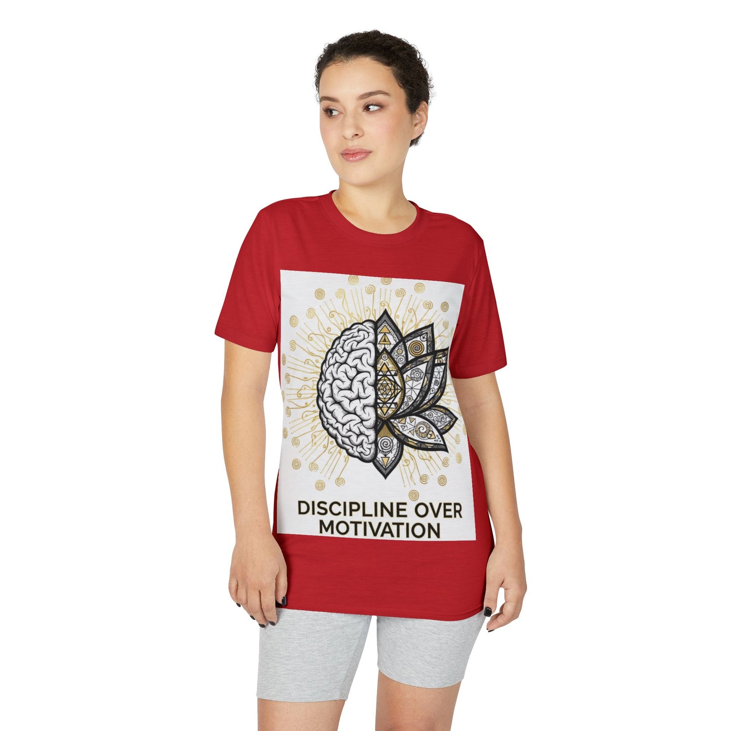 Discipline Over Motivation T-Shirt — Brain & Lotus Motivational Tee