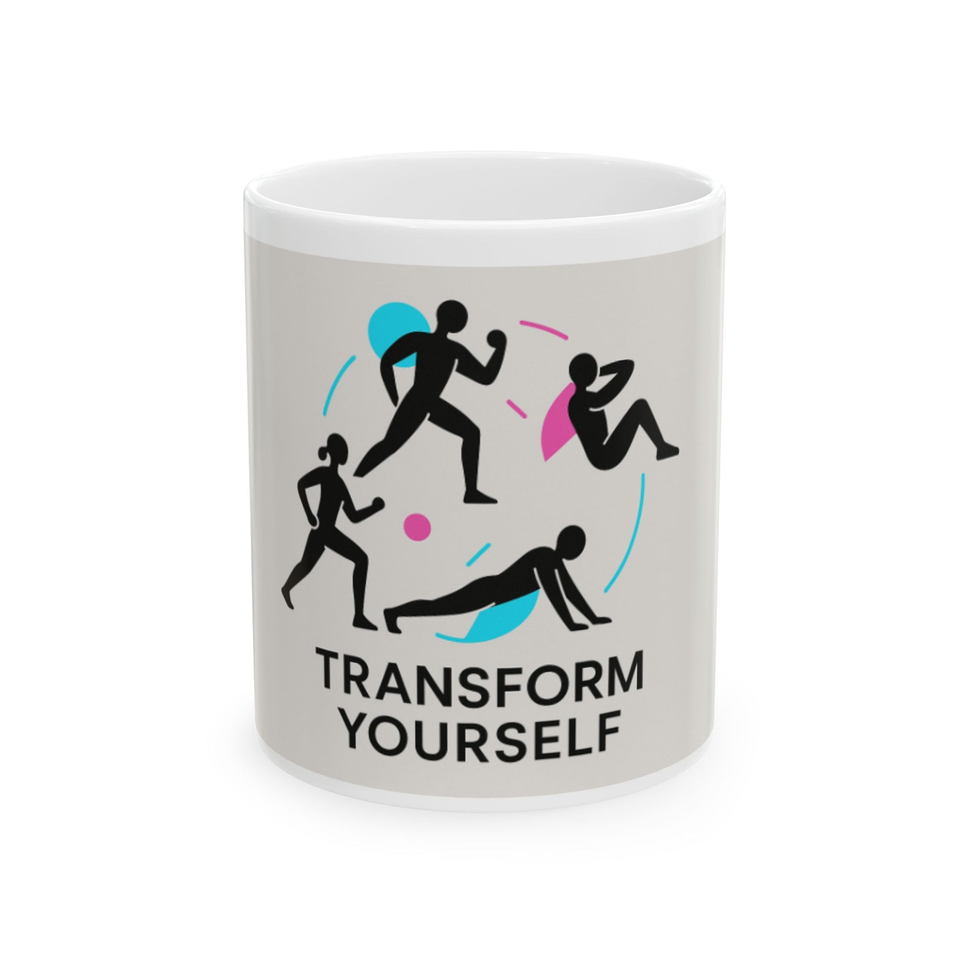 Inspirational Fitness Ceramic Mug - Transform Yourself, Workout Gift, Motivational Coffee Cup, Fitness Enthusiast Mug, Gym Lover Mug  Digital Art