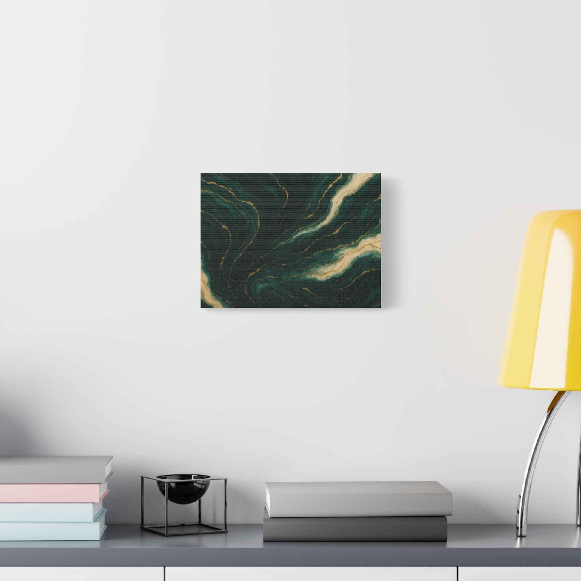 Abstract Wall Art Canvas, Home Decor, Modern Art Print, Green and Gold Design, Gift for Art Lovers, Stylish Interior Decoration