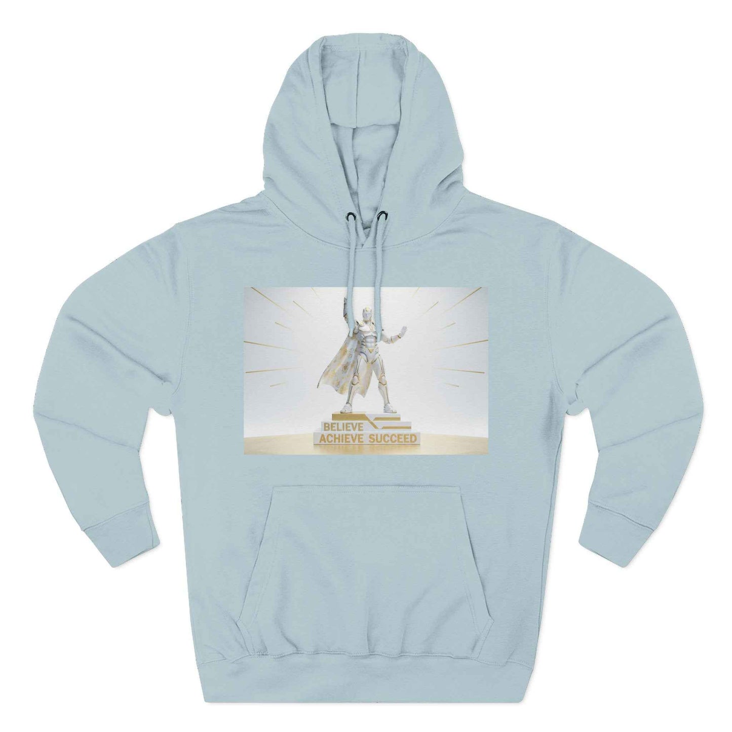 Believe in Success Hoodie — Motivational Angel Graphic Fleece Pullover
