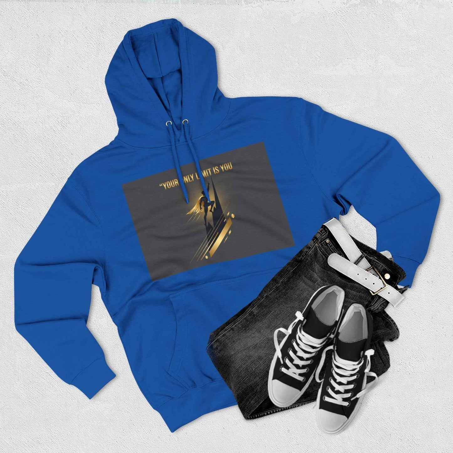 Motivational Graphic Hoodie — “Your Only Limit Is You” Inspirational Fleece Pullover