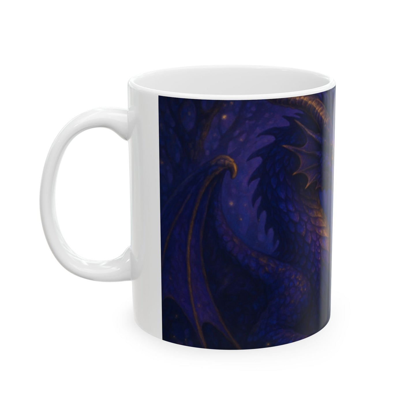 Fantasy Dragon and Owl Ceramic Mug - Magical Gift for Creatives, Coffee Lovers, Fantasy Fans, Unique Art Mug, 11oz & 15oz  Digital Art