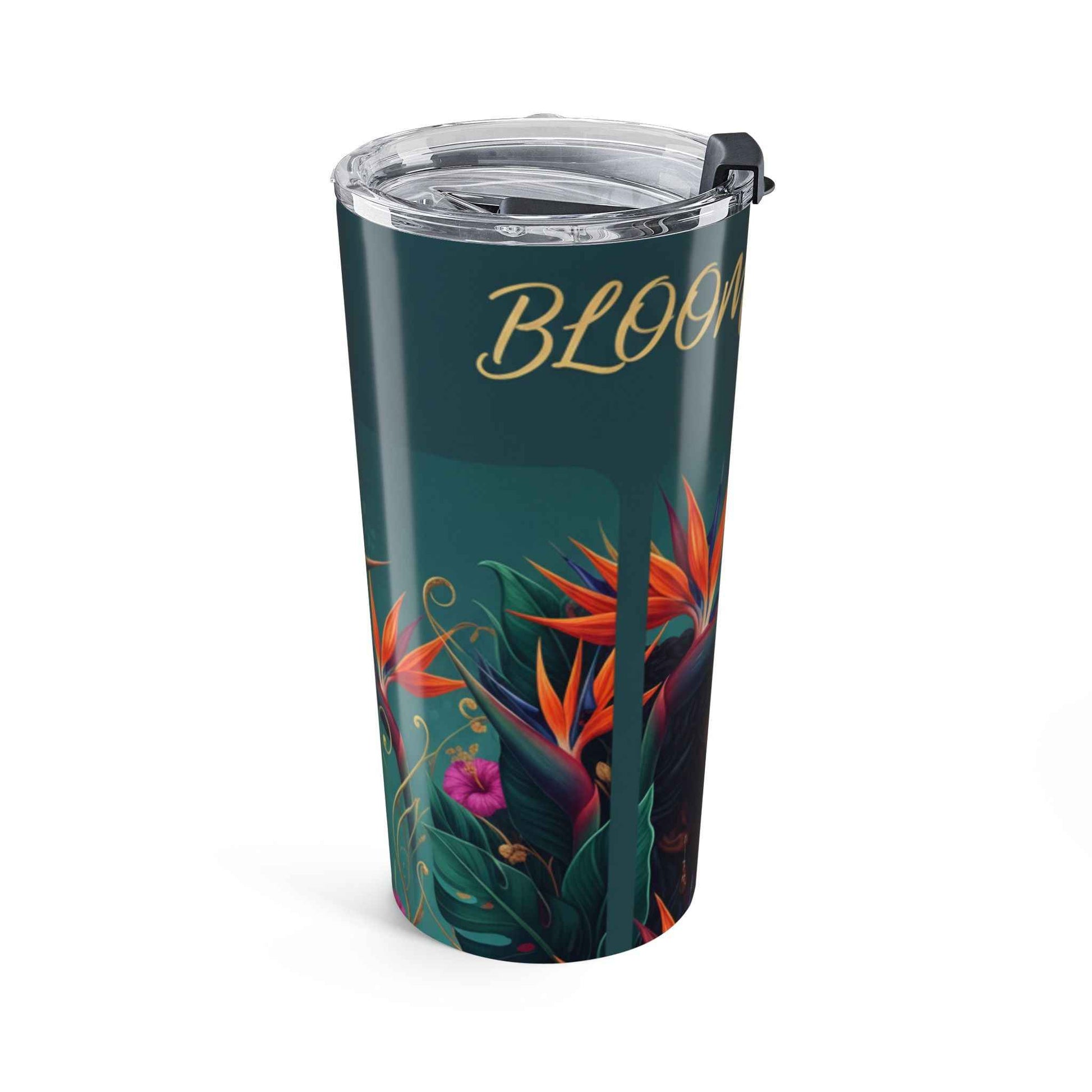 20oz Travel Tumbler — Bloom Bold Floral Afrocentric Art Insulated Cup