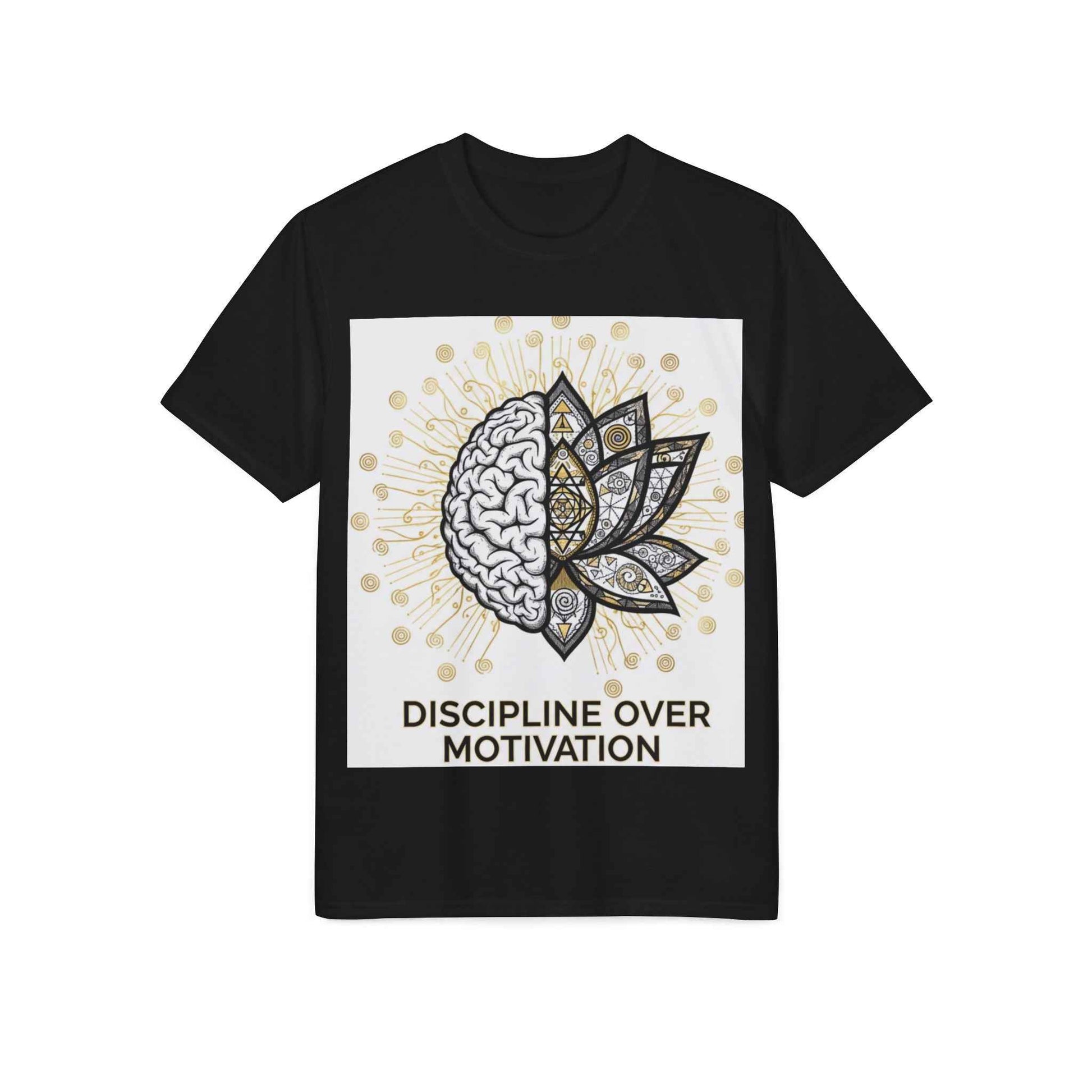 Discipline Over Motivation T-Shirt — Brain & Lotus Motivational Tee