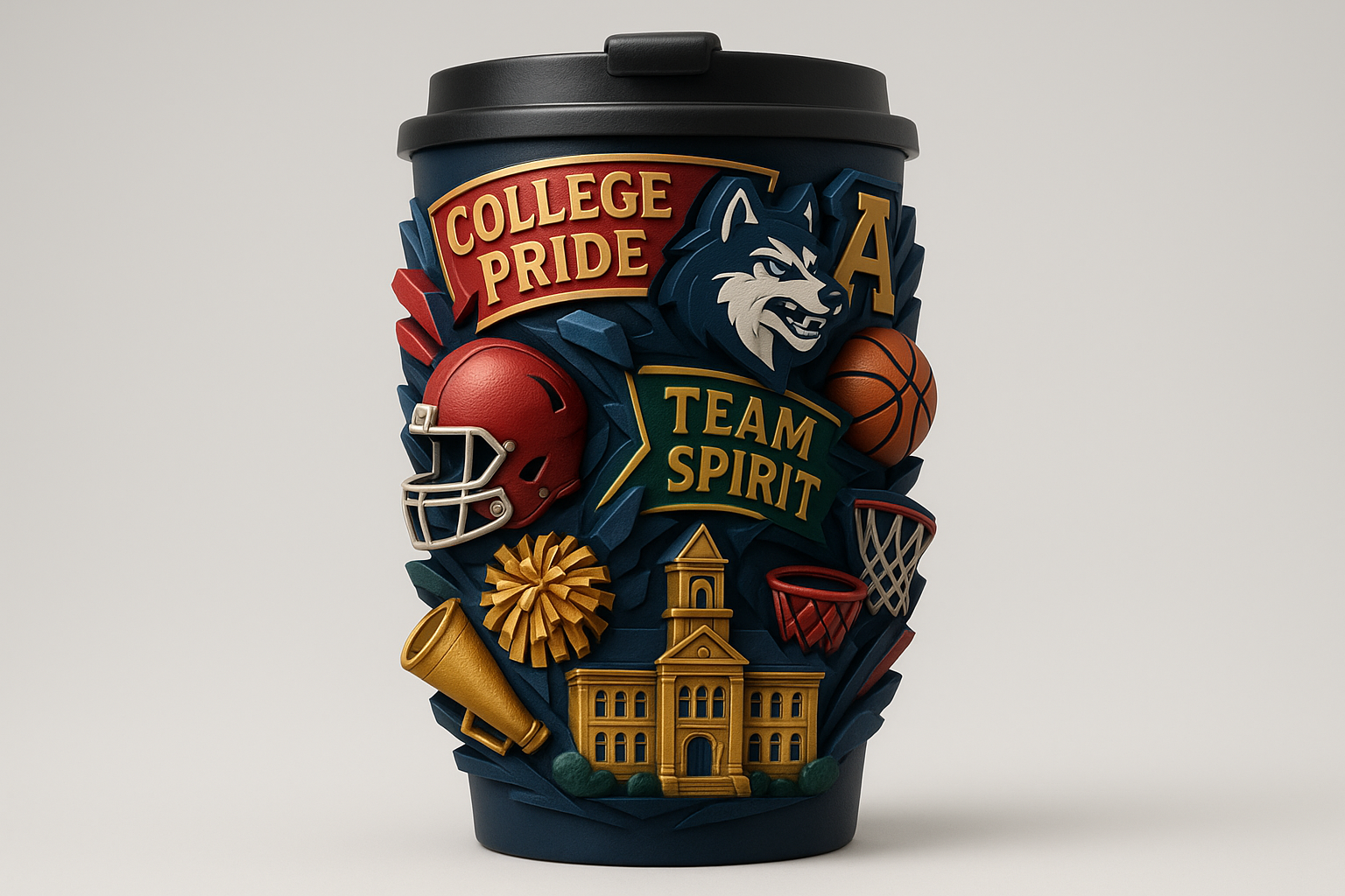 3D College Teams Travel Mug Design