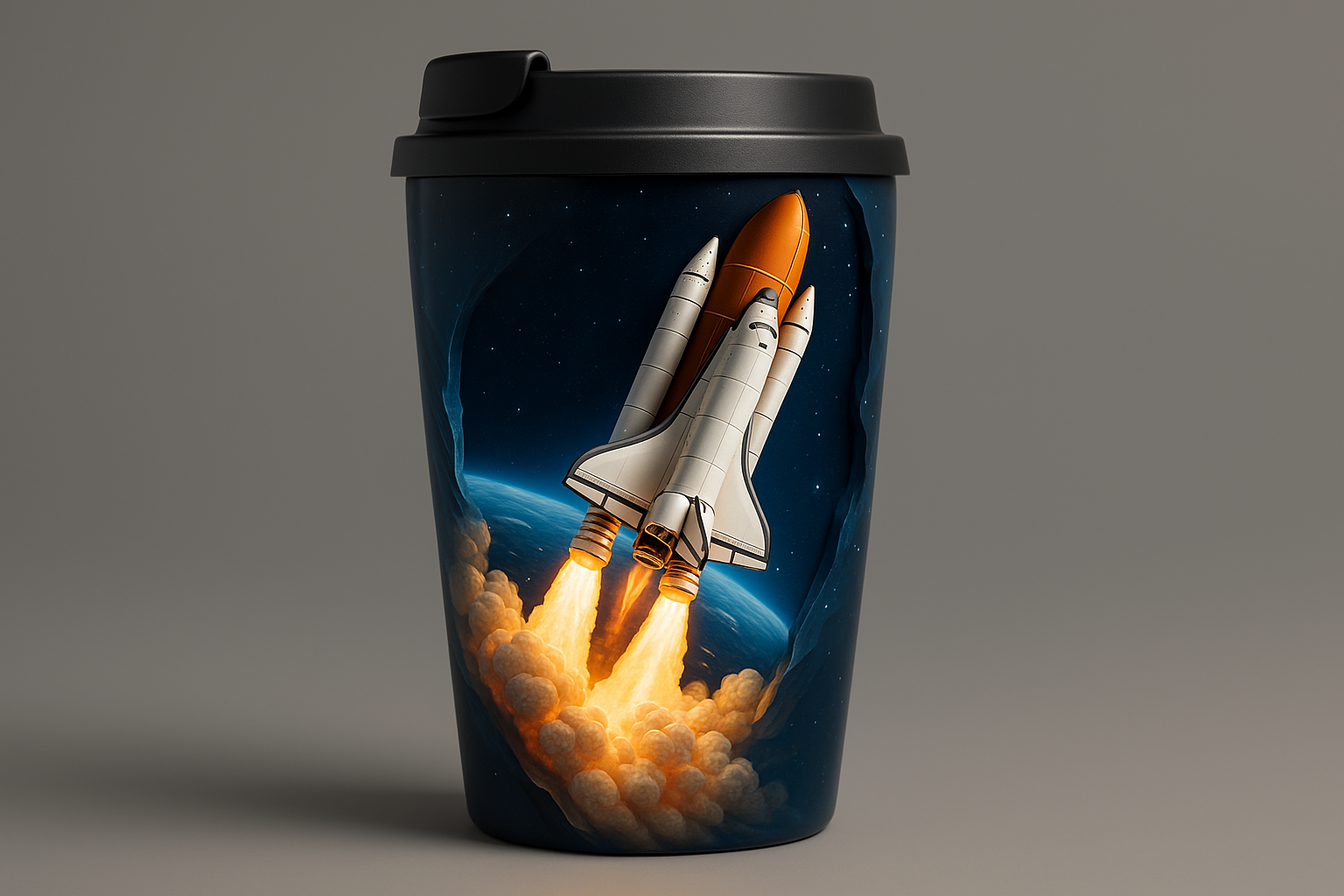 3D Travel Mug with Space Shuttle Design