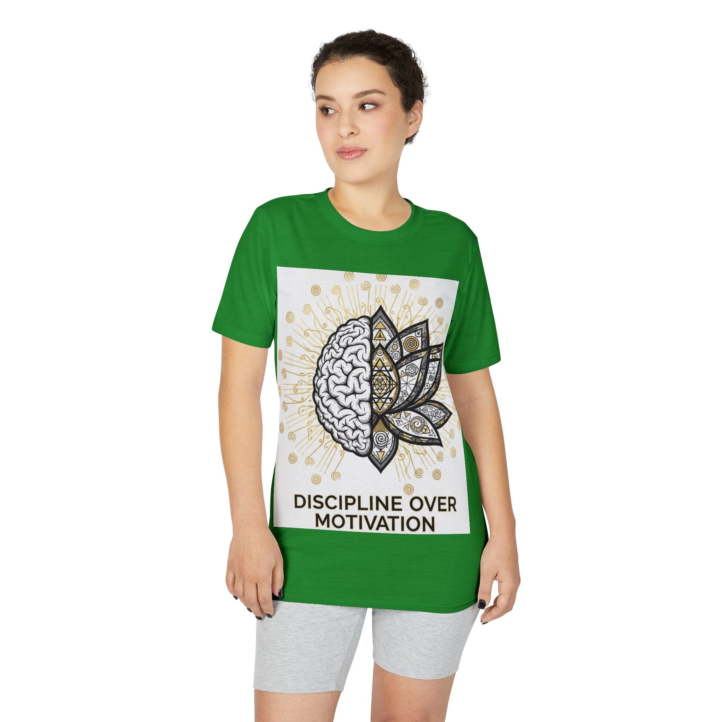 Discipline Over Motivation T-Shirt — Brain & Lotus Motivational Tee