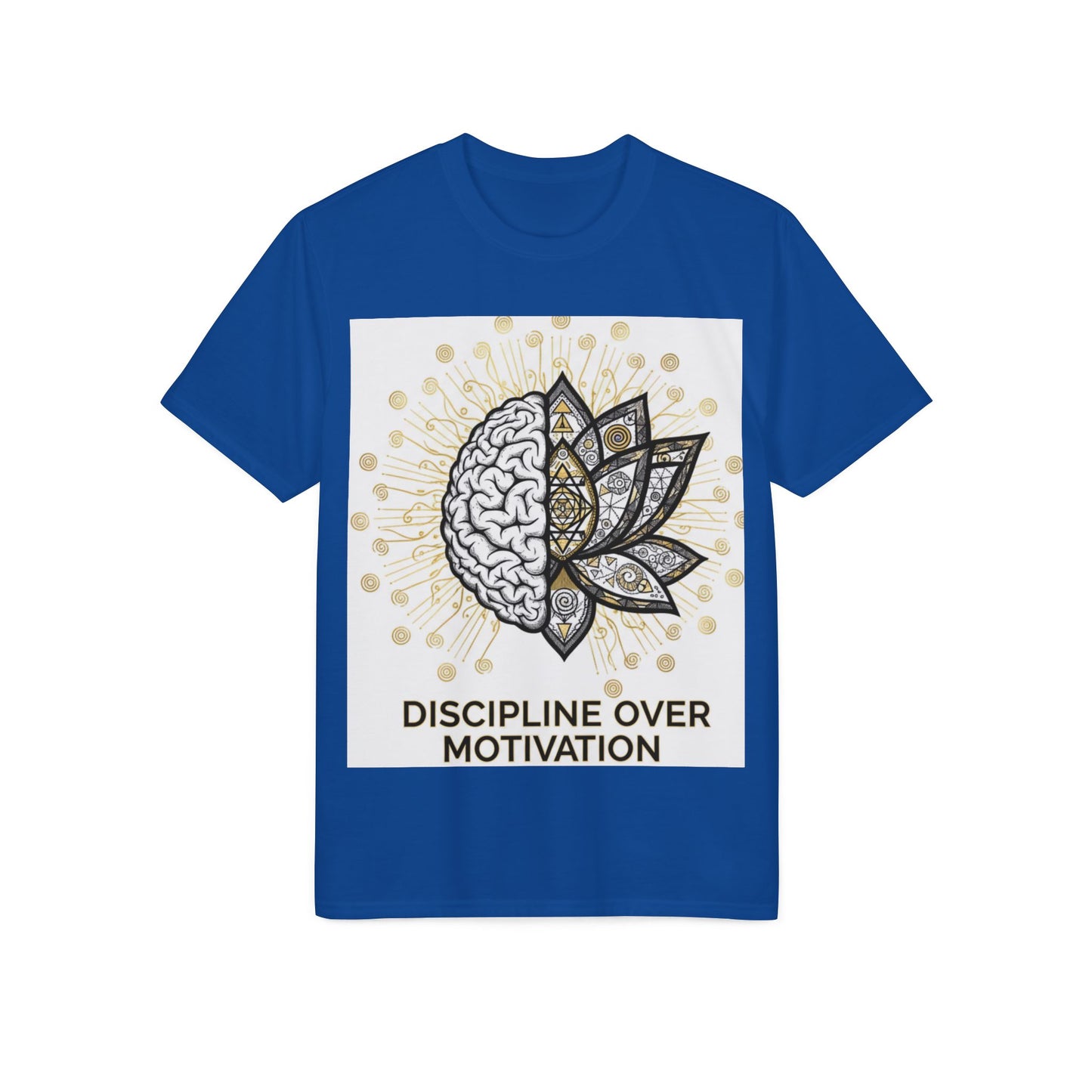 Discipline Over Motivation T-Shirt — Brain & Lotus Motivational Tee