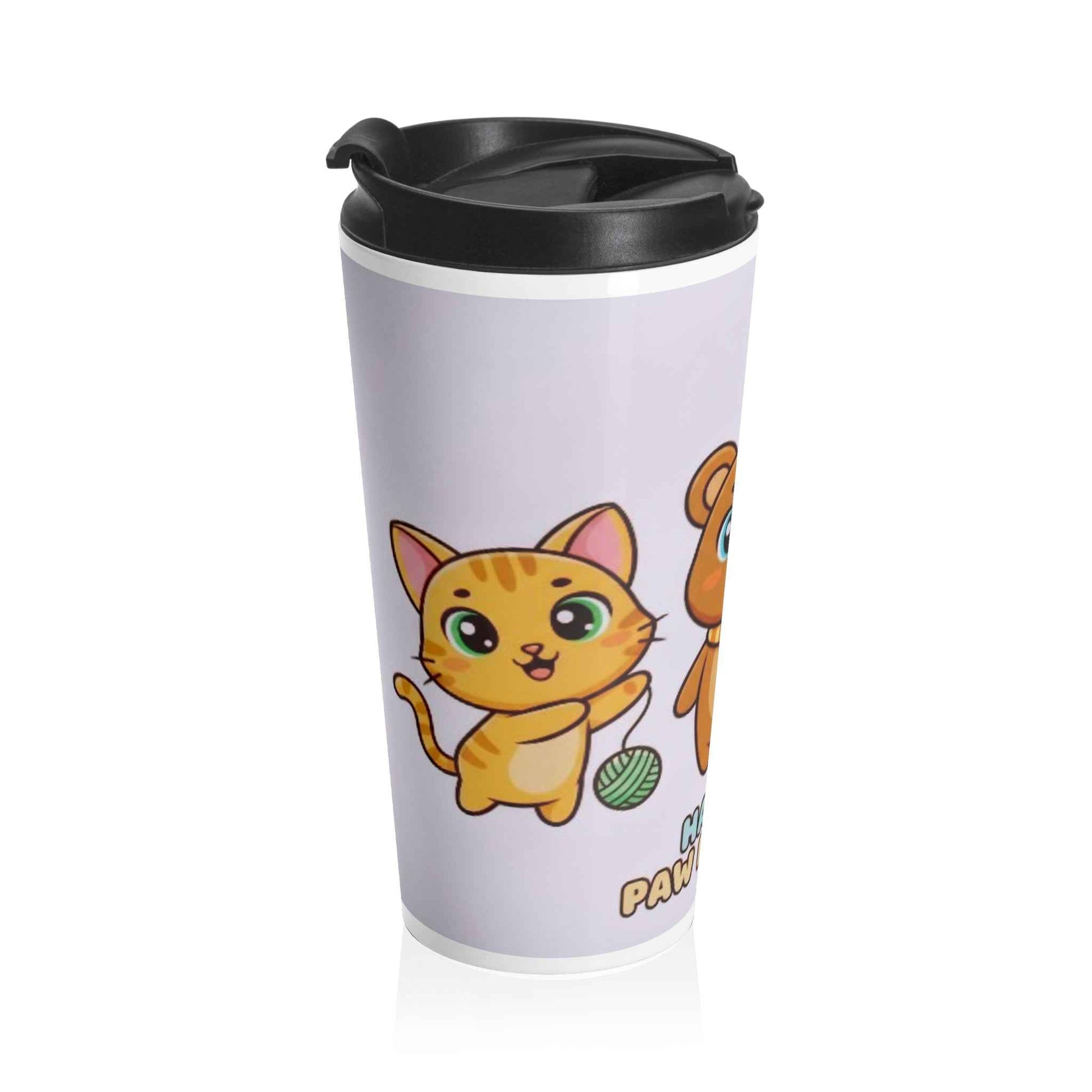 Cute Animal Travel Mug - Happy Paw Friends Design