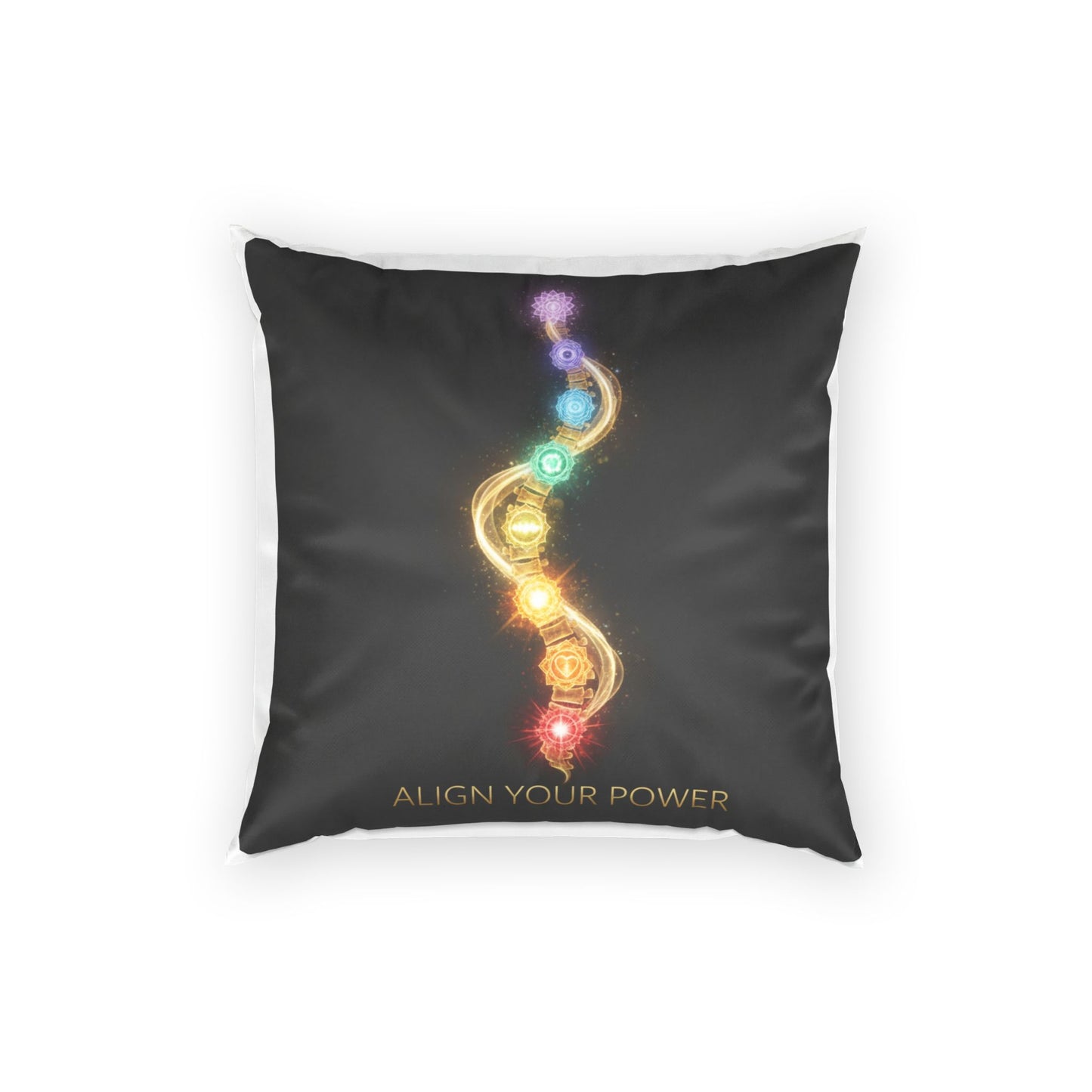 Chakra Alignment Velvet Pillow — "Align Your Power" Decorative Cushion