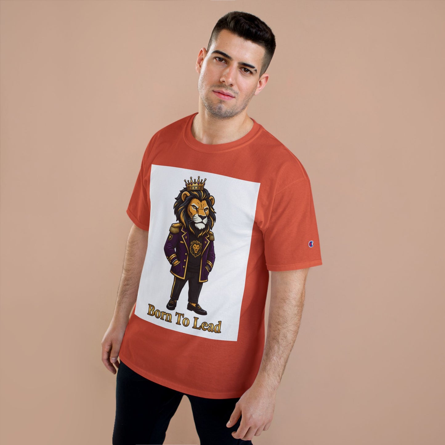 Born To Lead Lion T-Shirt — Regal Crowned Lion Graphic Tee