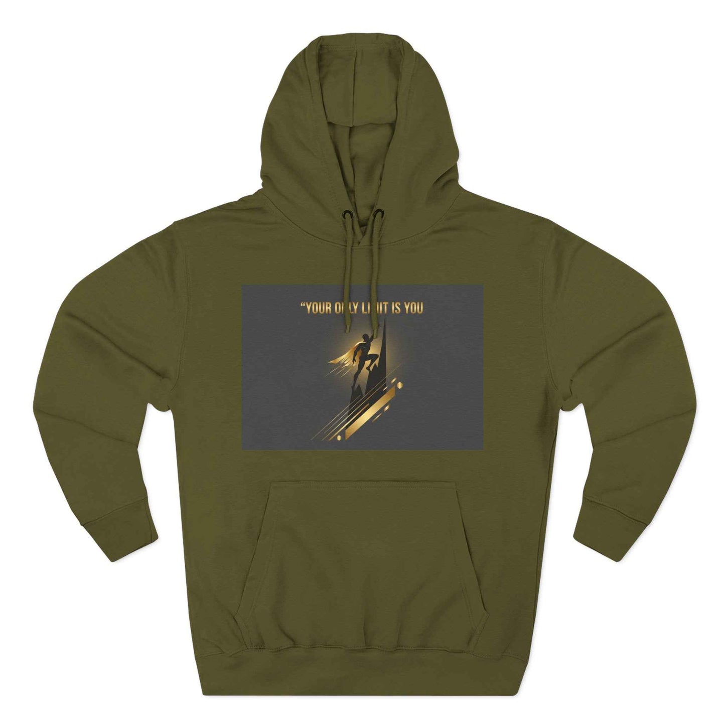 Motivational Graphic Hoodie — “Your Only Limit Is You” Inspirational Fleece Pullover