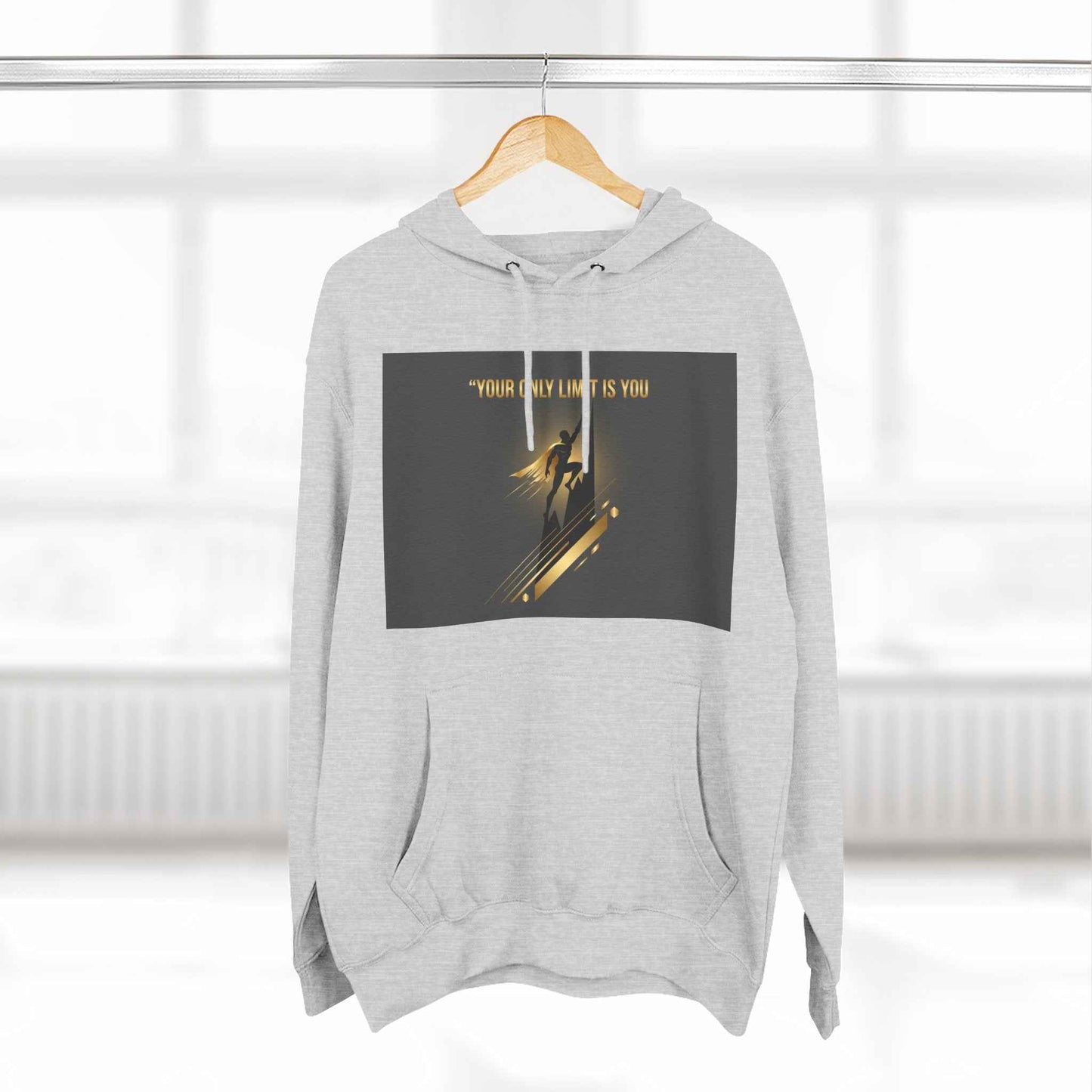 Motivational Graphic Hoodie — “Your Only Limit Is You” Inspirational Fleece Pullover
