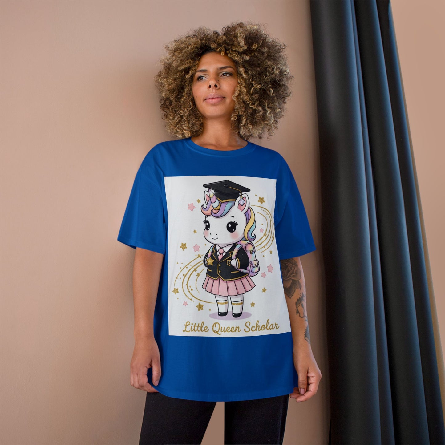 Little Queen Scholar T-Shirt — Cute Graduation Unicorn Tee for Girls