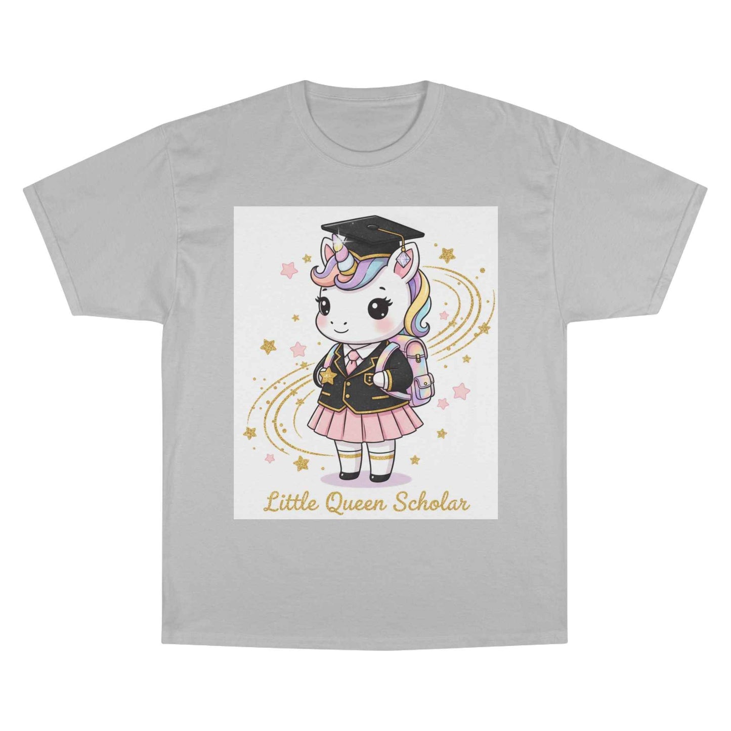 Little Queen Scholar T-Shirt — Cute Graduation Unicorn Tee for Girls