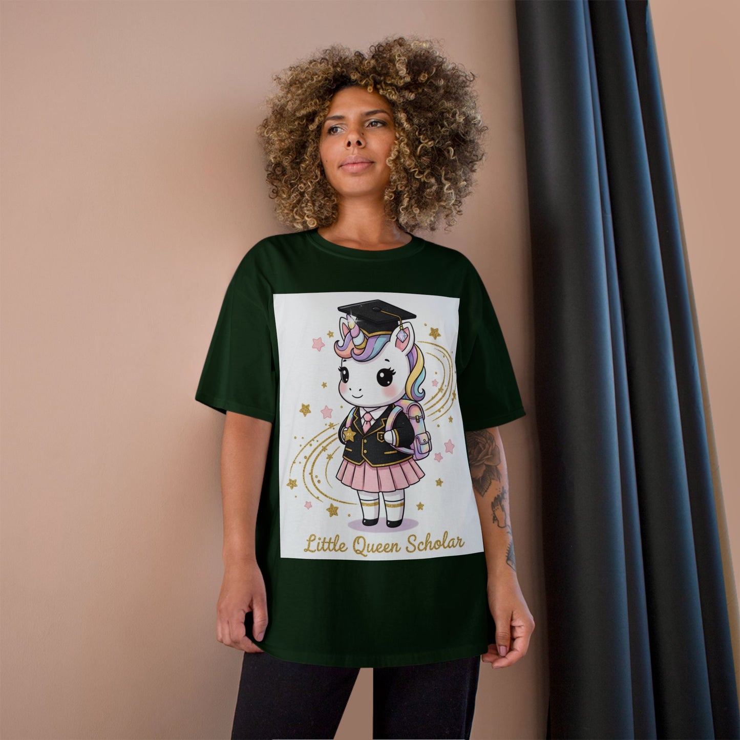 Little Queen Scholar T-Shirt — Cute Graduation Unicorn Tee for Girls