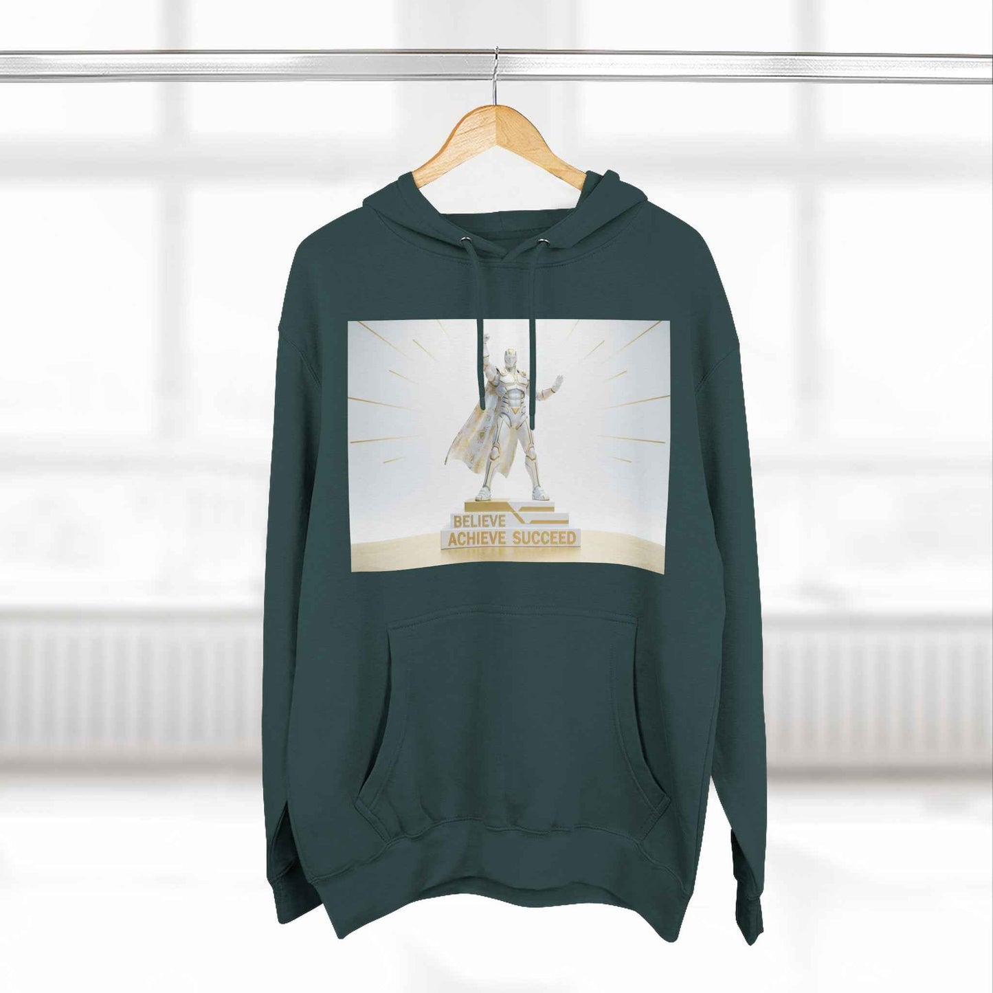 Believe in Success Hoodie — Motivational Angel Graphic Fleece Pullover
