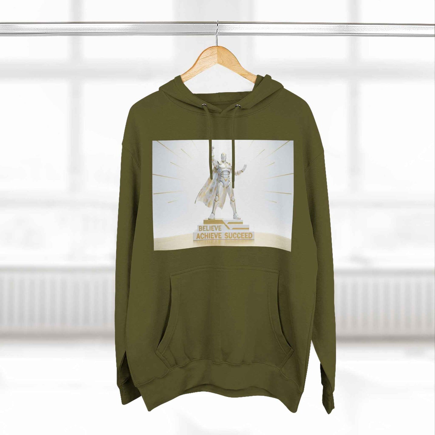 Believe in Success Hoodie — Motivational Angel Graphic Fleece Pullover
