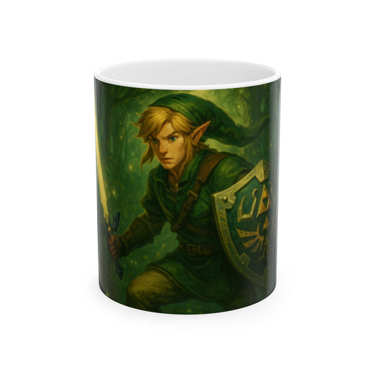 Legendary Hero Ceramic Mug - Video Game Fan Merchandise, Coffee Cup, Gamer Gift, Collectible Drinkware, Ideal for Birthdays  Digital Art