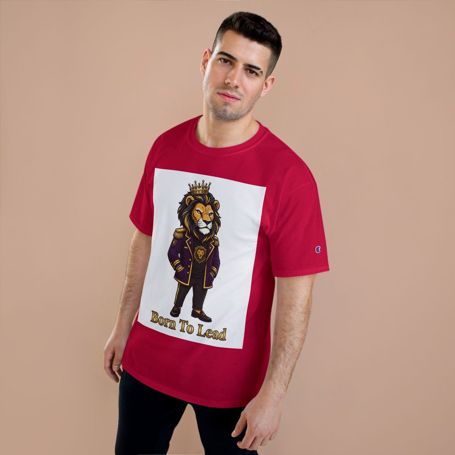 Born To Lead Lion T-Shirt — Regal Crowned Lion Graphic Tee