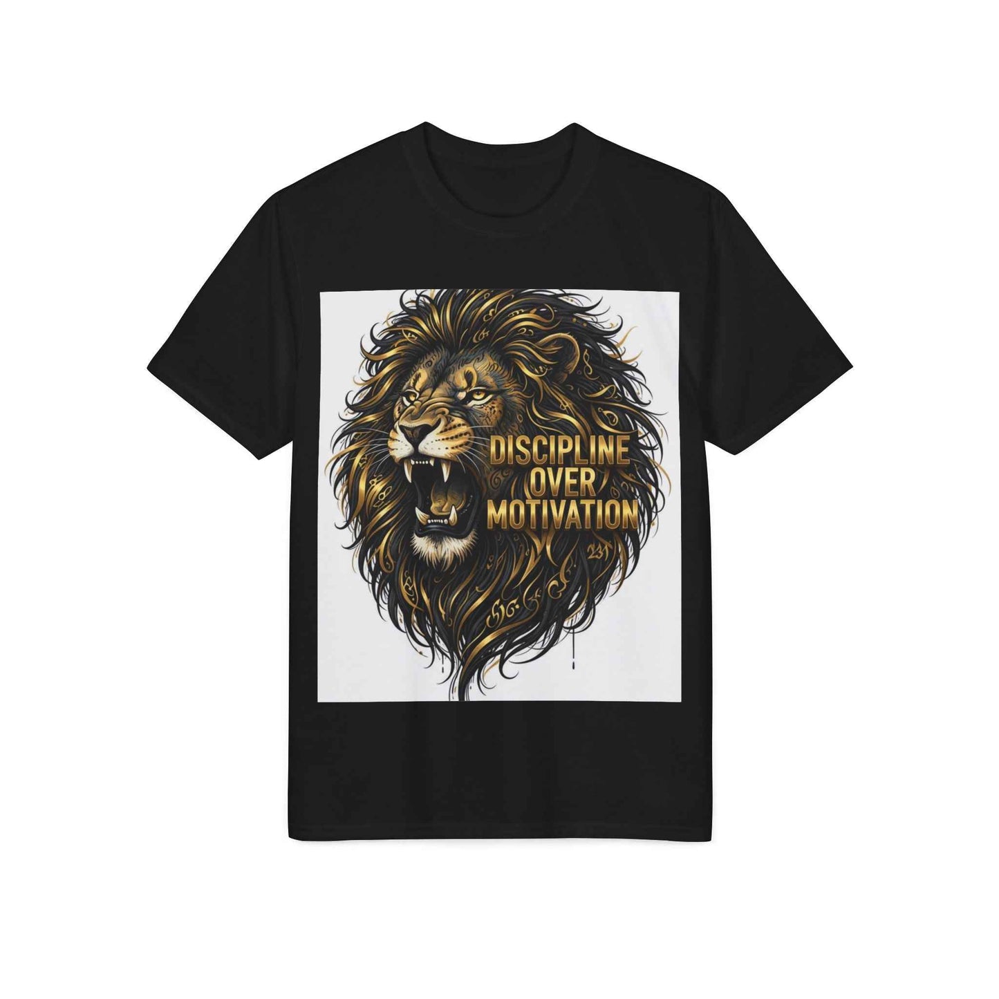 Lion Roar Performance Tee — "Discipline Over Motivation" Motivational Gym Shirt