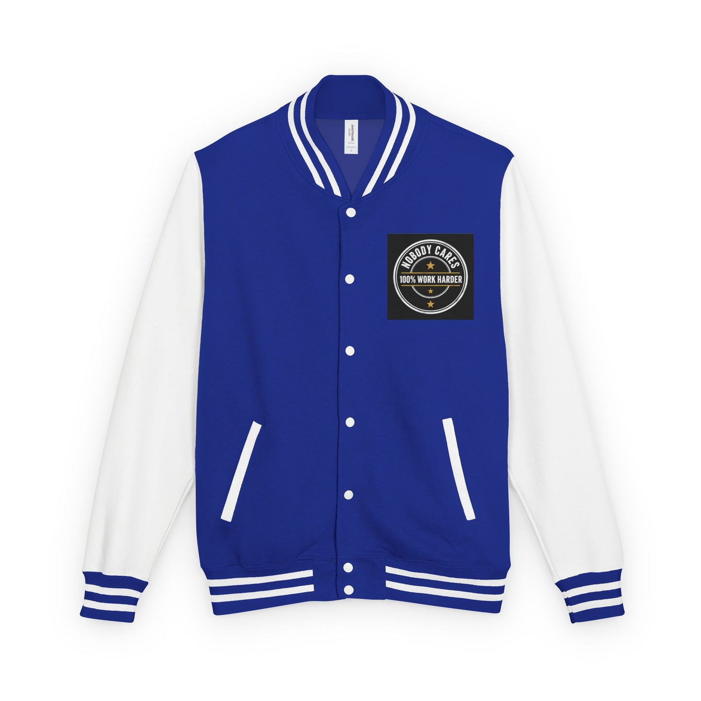 Letterman Jacket — "Nobody Cares, 100% Work Harder" Motivational Varsity Coat