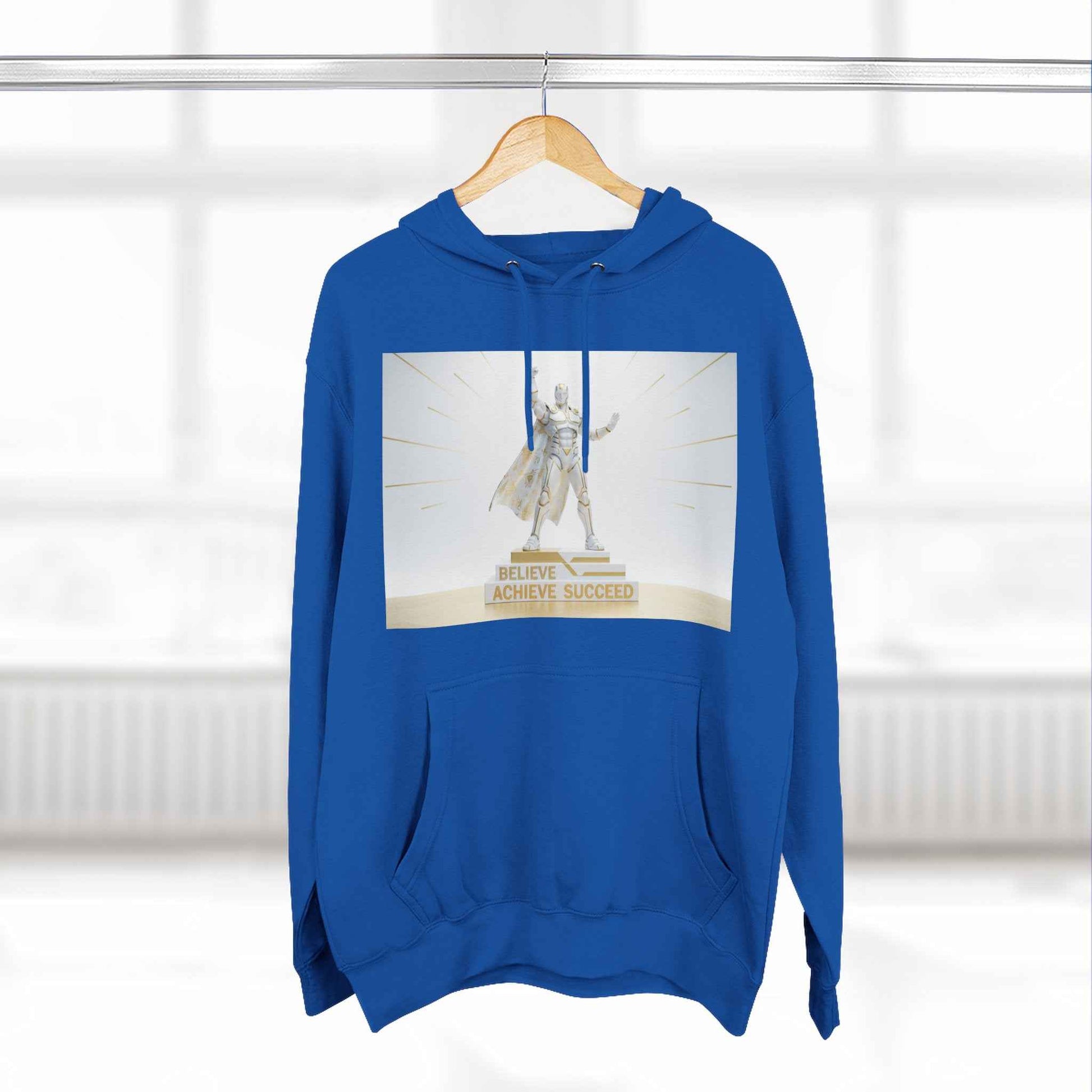 Believe in Success Hoodie — Motivational Angel Graphic Fleece Pullover
