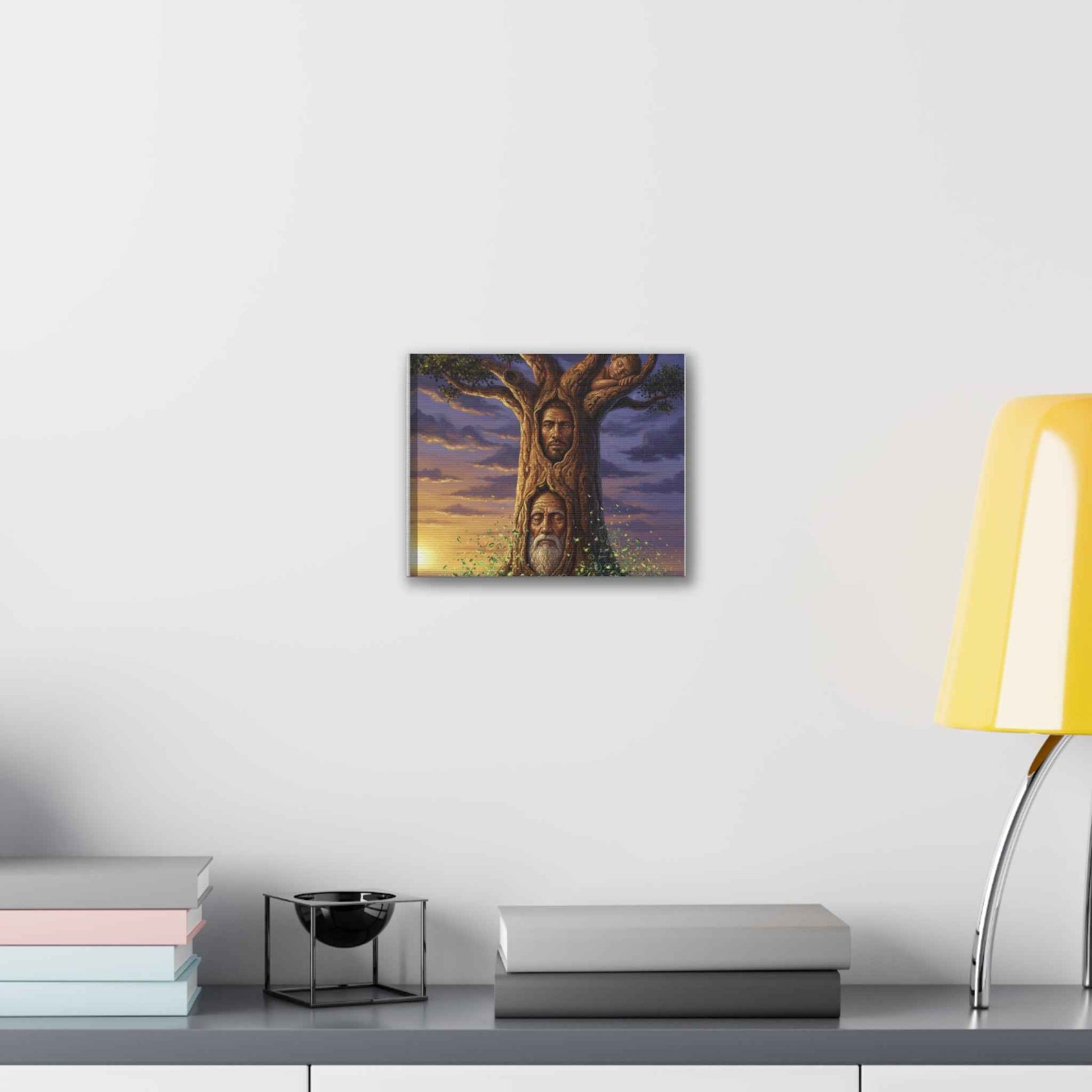 Tree of Ages Canvas Print — Spiritual Tree Face Wall Art