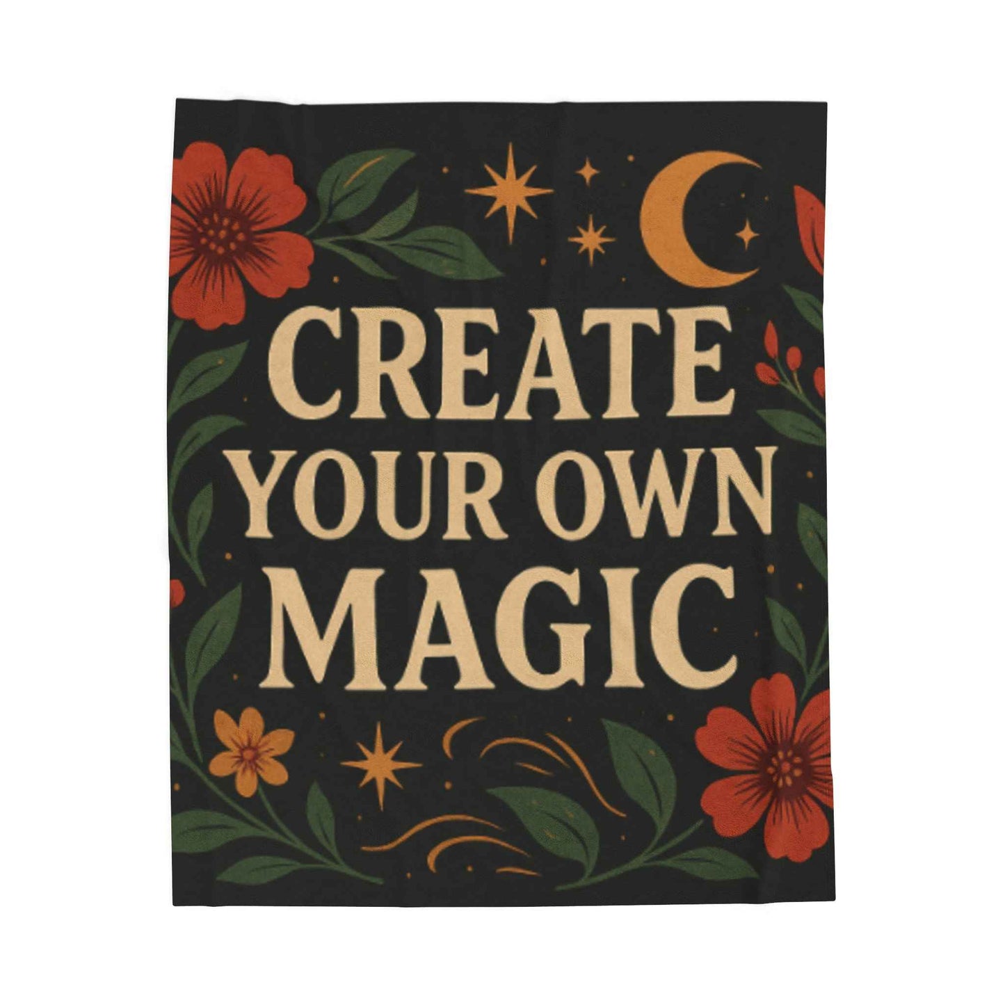 Cozy Velveteen Plush Blanket - Create Your Own Magic, Perfect for Home Decor, Gift for Friends, Travel, Couch, or Bed