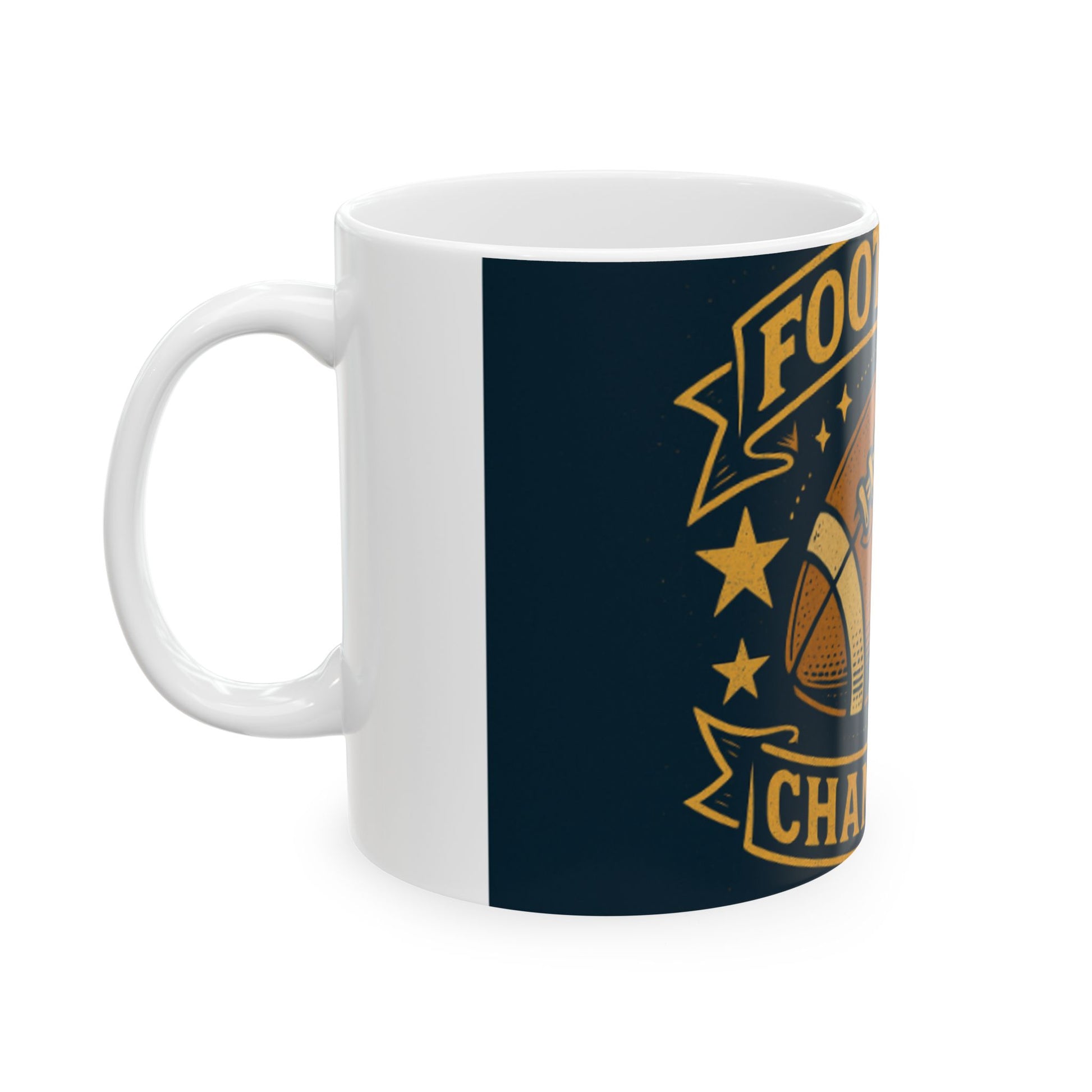 Football Champion Ceramic Mug - Perfect for Sports Fans, Gift for Dad, Coffee Lover, Football Season, Team Spirit  Digital Art