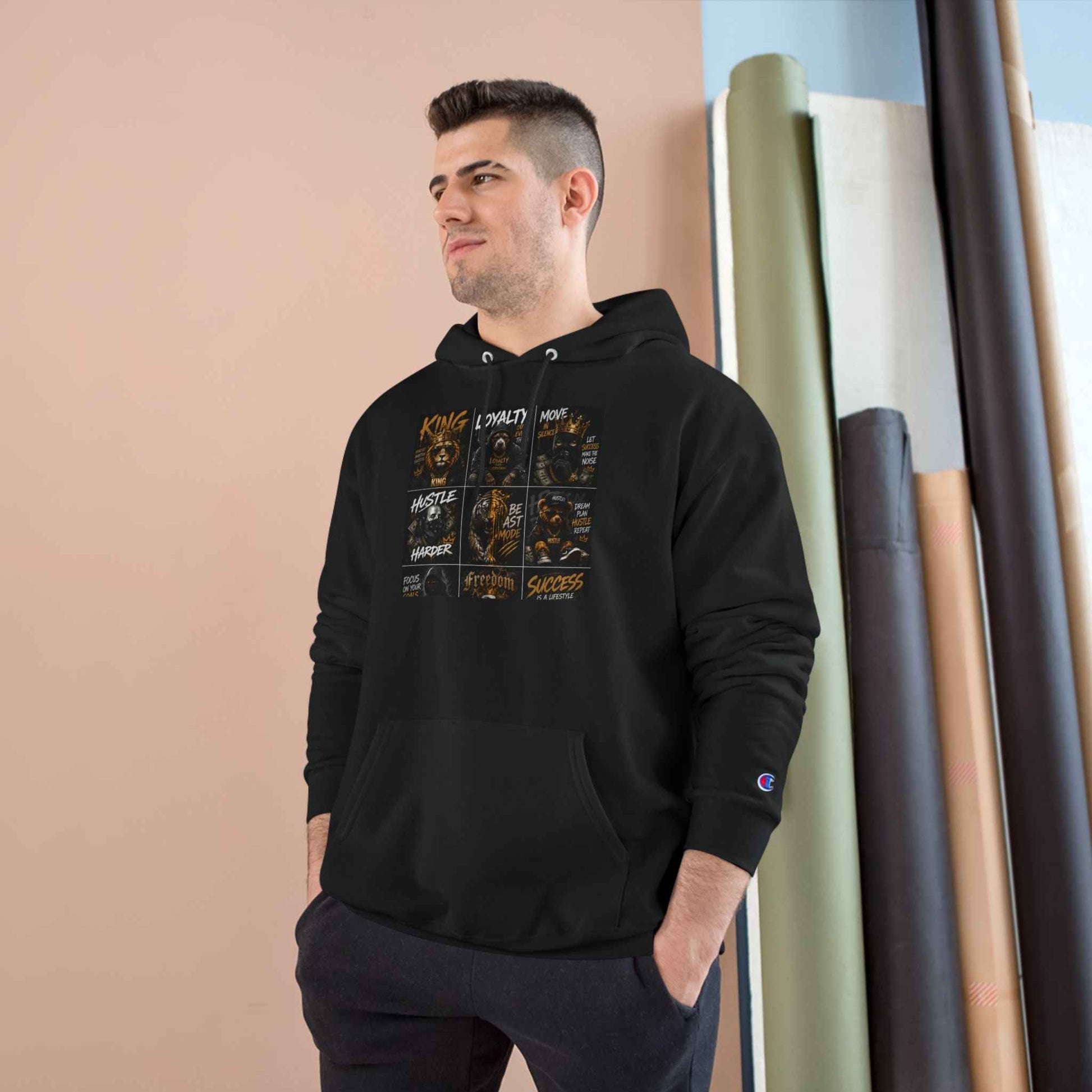 King & Loyalty Graphic Hoodie — "Champion" Motivational Streetwear