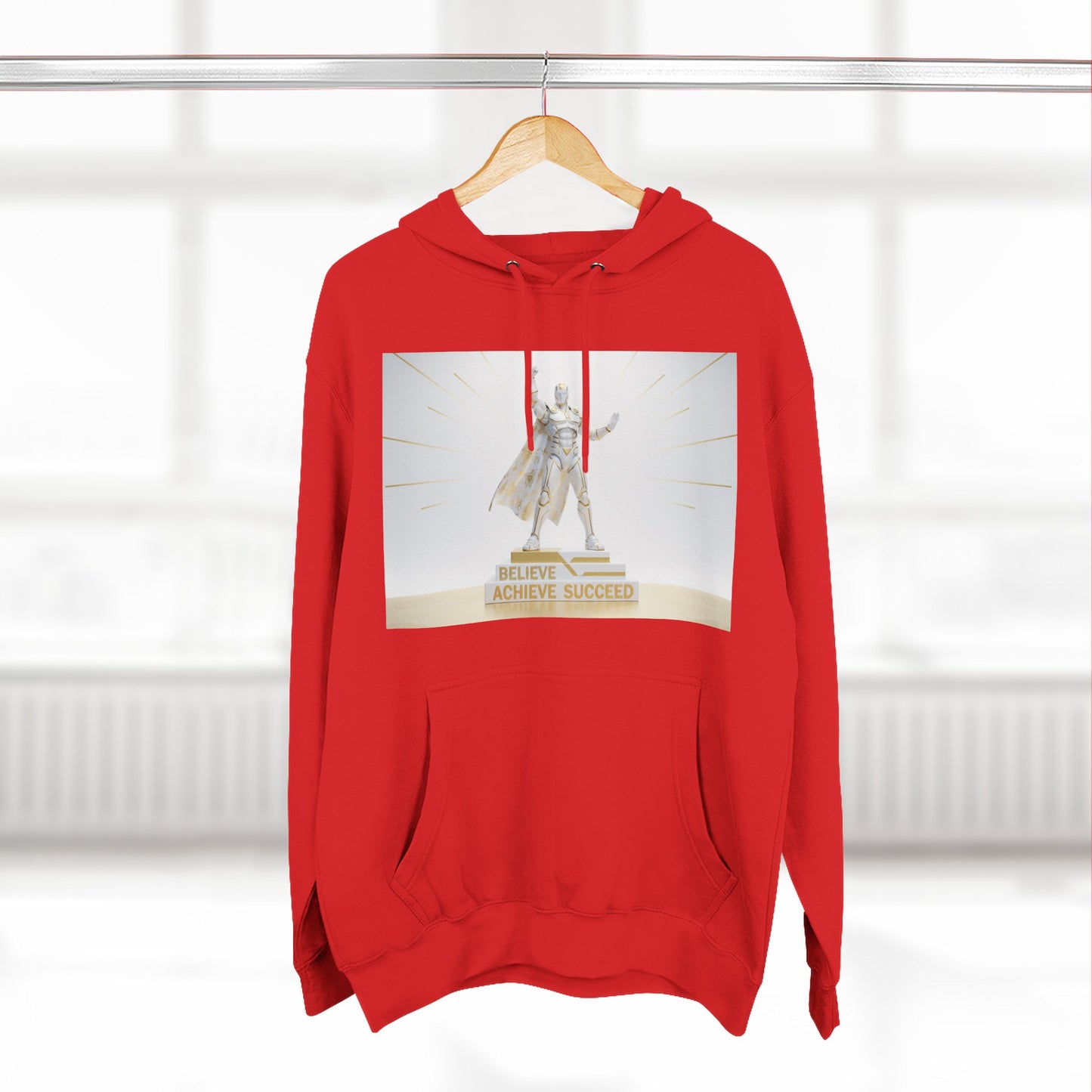 Believe in Success Hoodie — Motivational Angel Graphic Fleece Pullover