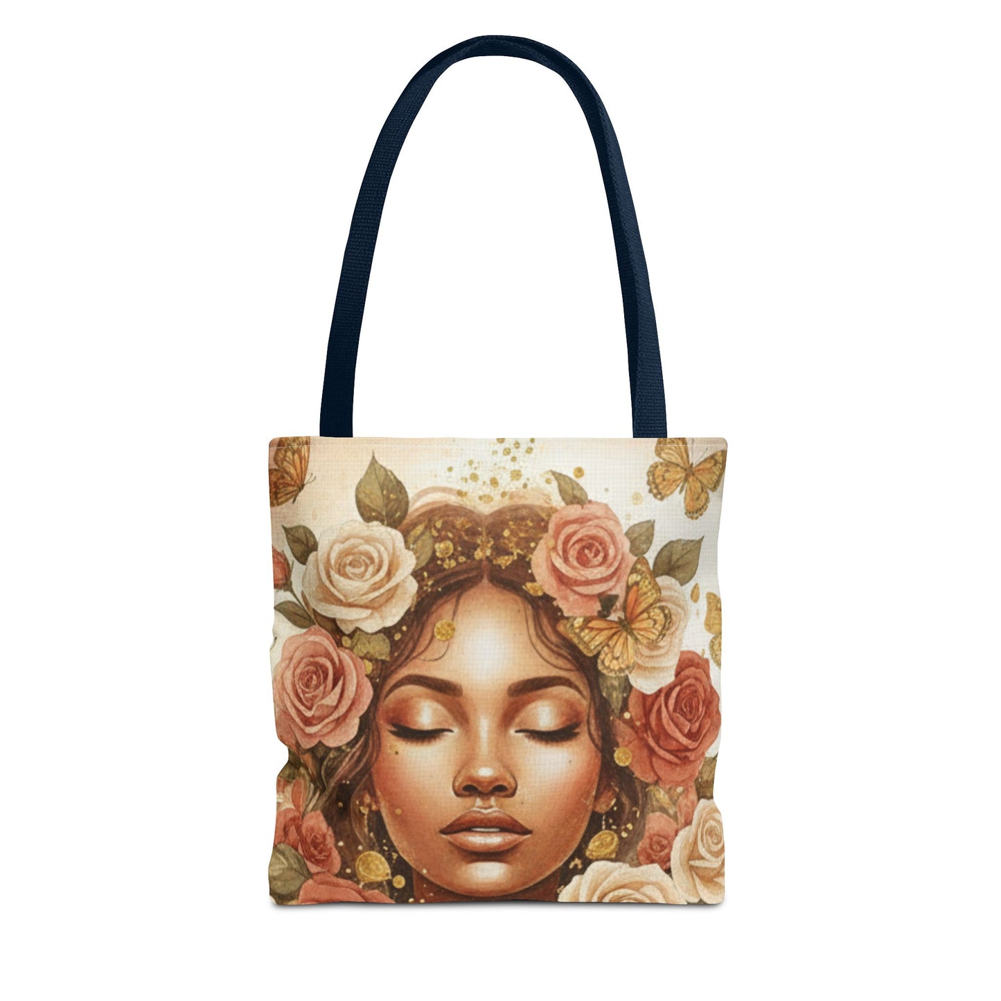 Floral Crown Goddess Tote Bag – Boho Floral Portrait AOP Tote