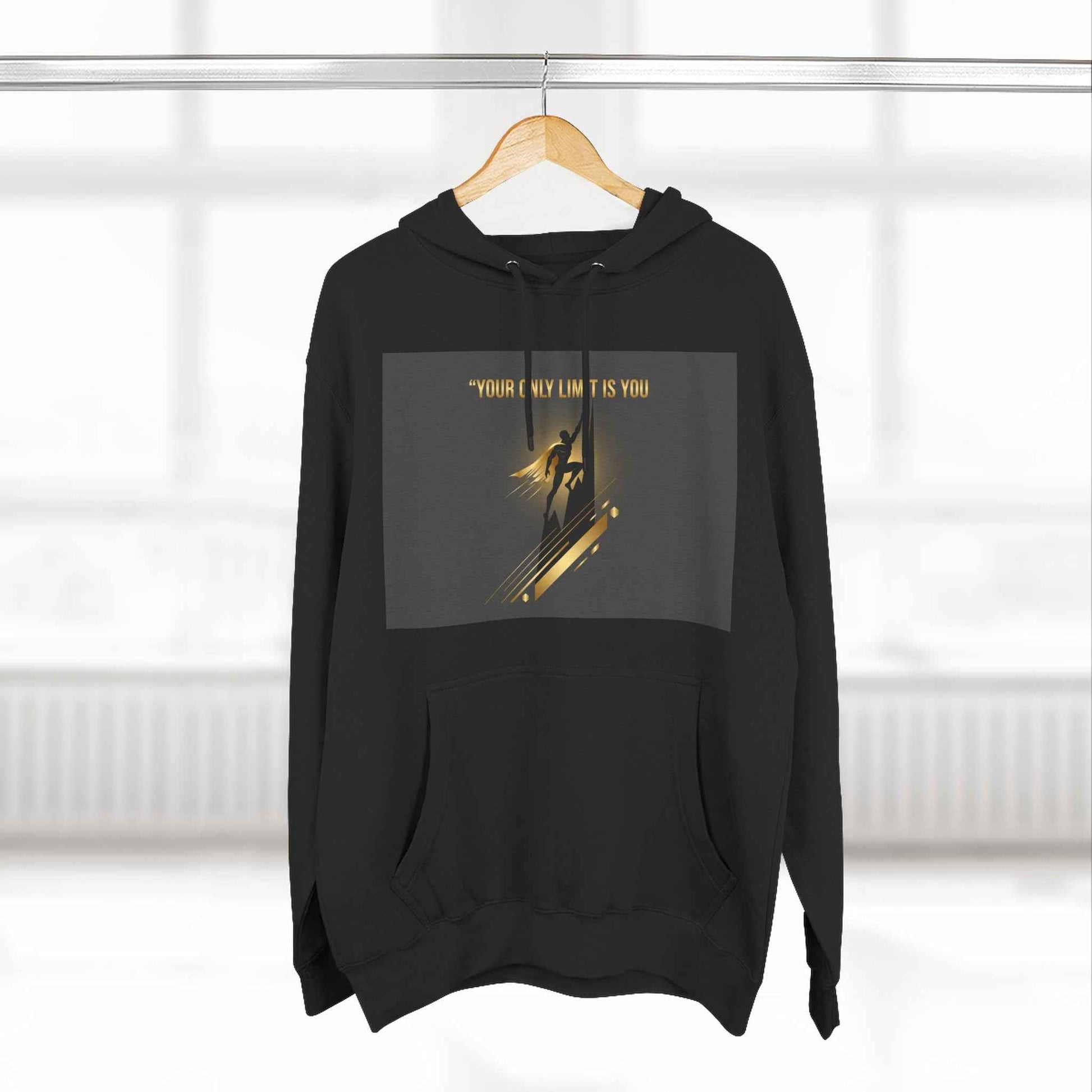Motivational Graphic Hoodie — “Your Only Limit Is You” Inspirational Fleece Pullover
