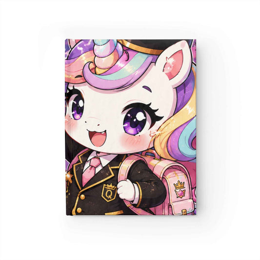 Kawaii School Unicorn Journal — 'Knowledge Is My Crown' Ruled Notebook for Students & Back to School