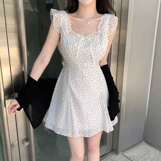 Ladies Bow Waist-tight Small Size Dress