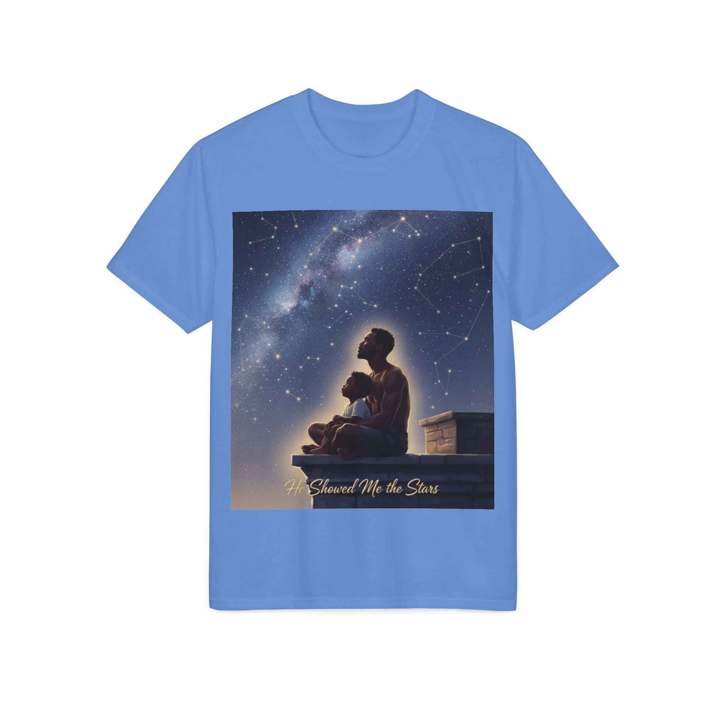 Stargazer Father & Child T-Shirt — 'Guard Me the Stars' Night Sky Tee