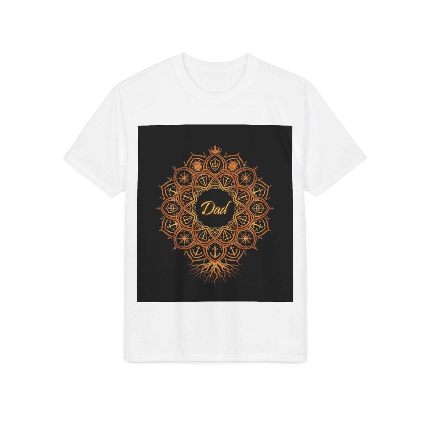 Dad Mandala T-Shirt – Rustic Gold Tribal Father’s Day Gift