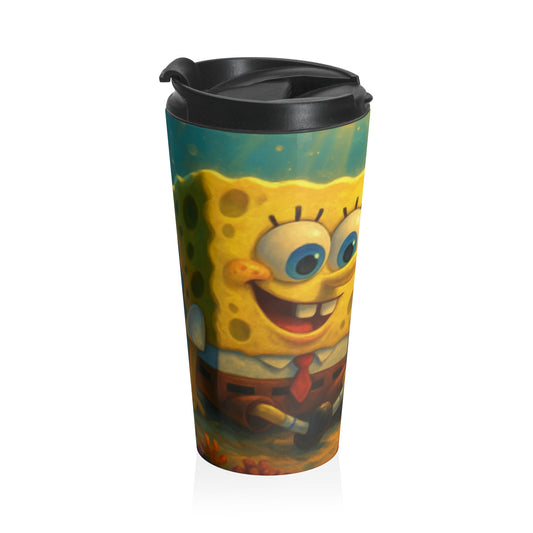 SpongeBob SquarePants Travel Mug | Kids' Stainless Steel Tumbler for On-The-Go, Cartoon Gift for Fans, Fun Beverage Container