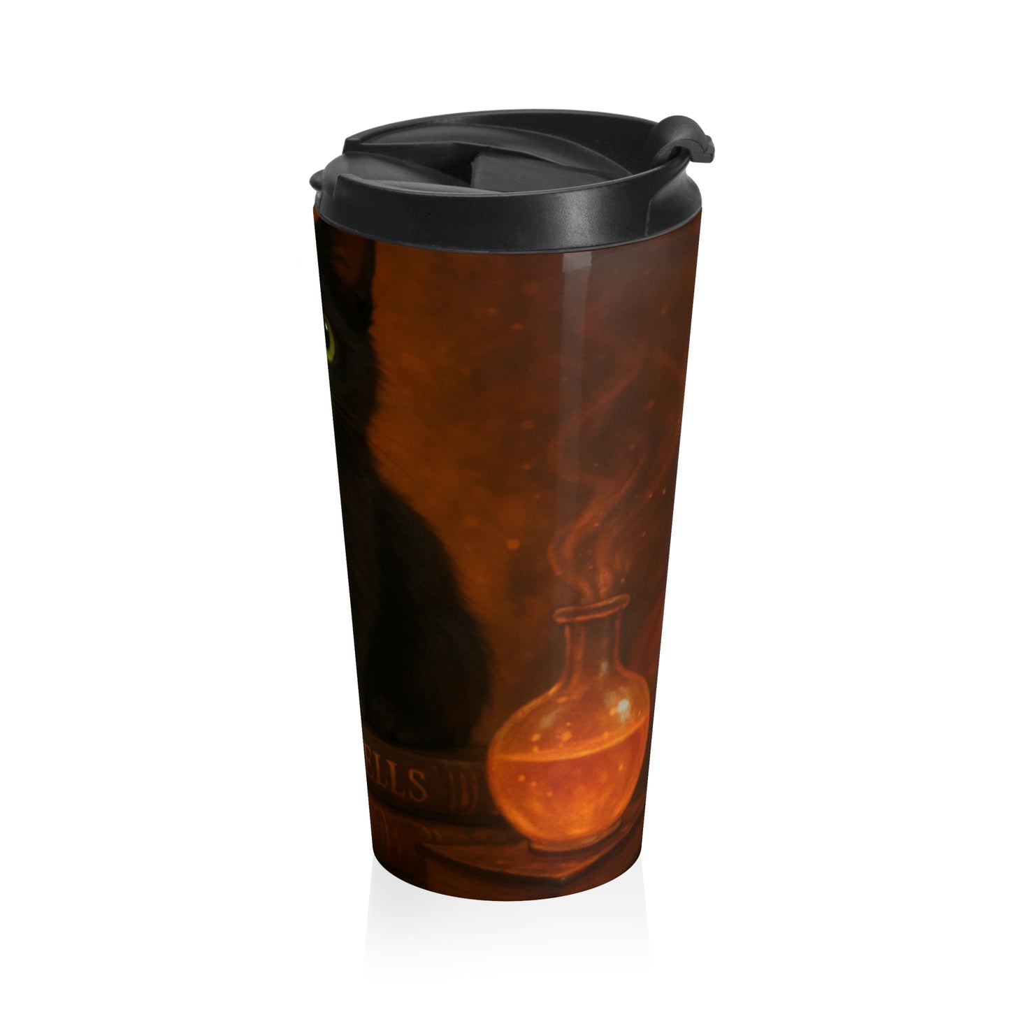 Mystical Cat Stainless Steel Travel Mug - Perfect for Cat Lovers, Gift for Holidays, Coffee, Tea, Cats, Home