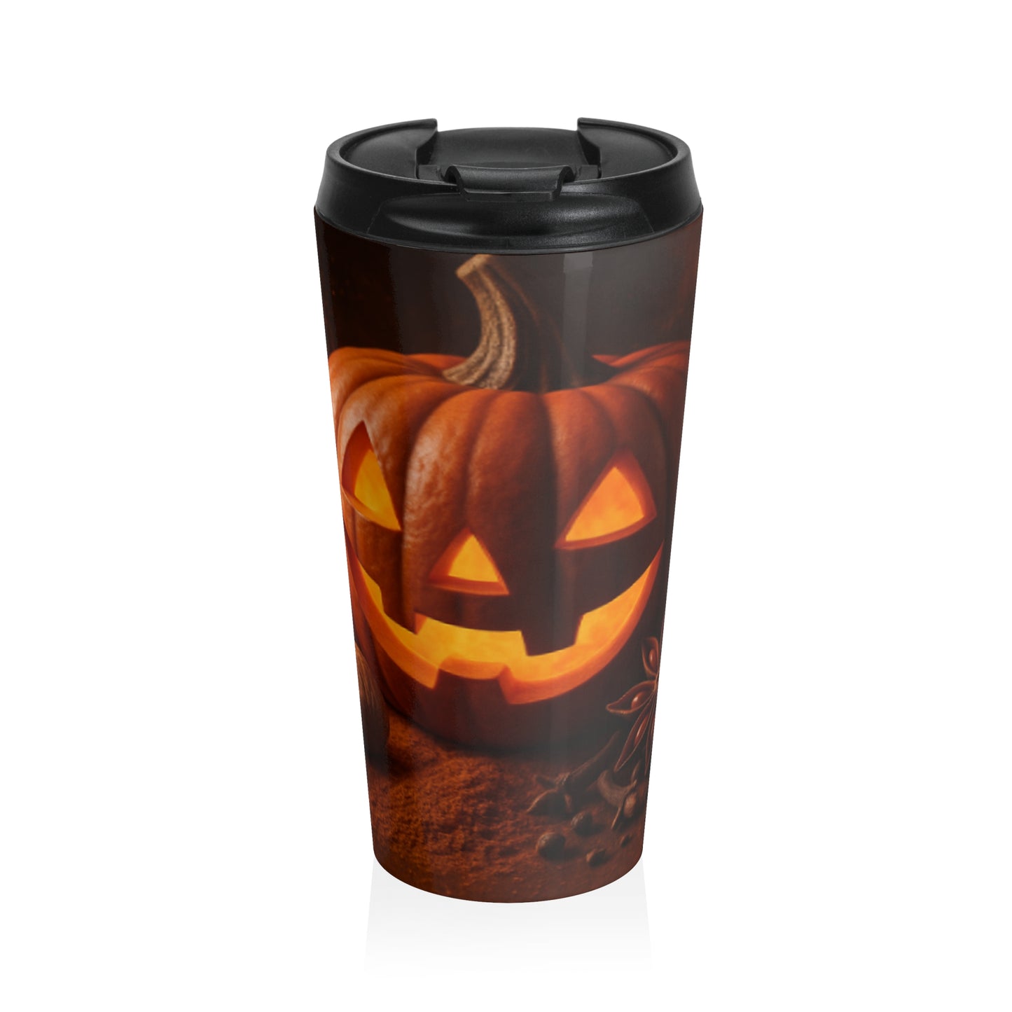 Halloween Pumpkin Travel Mug, Stainless Steel Coffee Cup, Spooky Halloween Gift, Fall Beverage Holder, Holiday Mugs for Autumn Celebrations