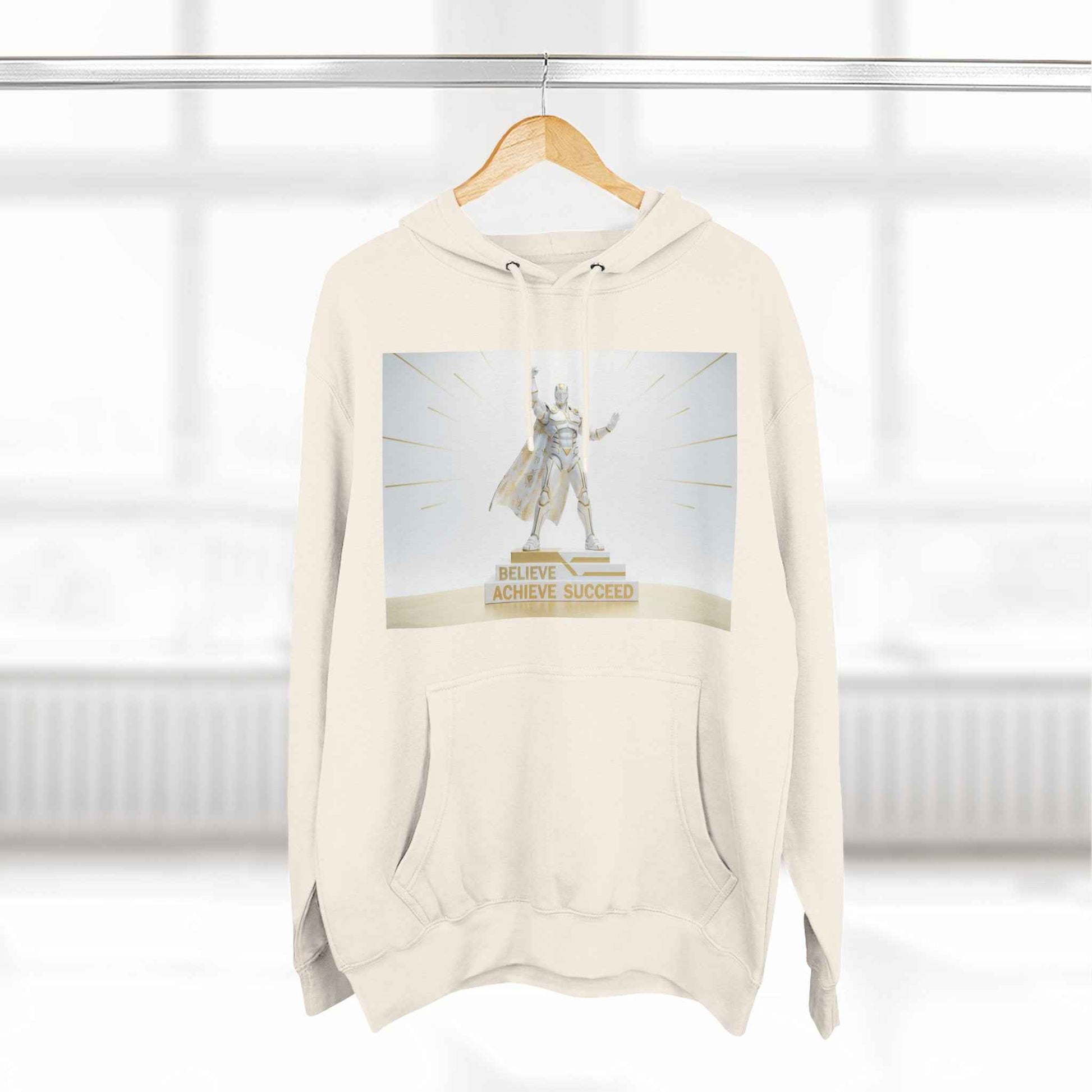 Believe in Success Hoodie — Motivational Angel Graphic Fleece Pullover