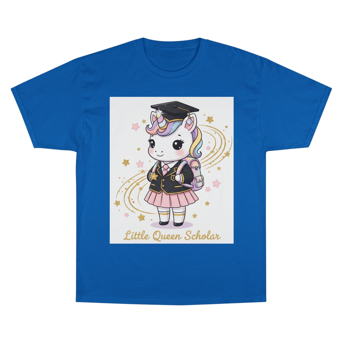 Little Queen Scholar T-Shirt — Cute Graduation Unicorn Tee for Girls