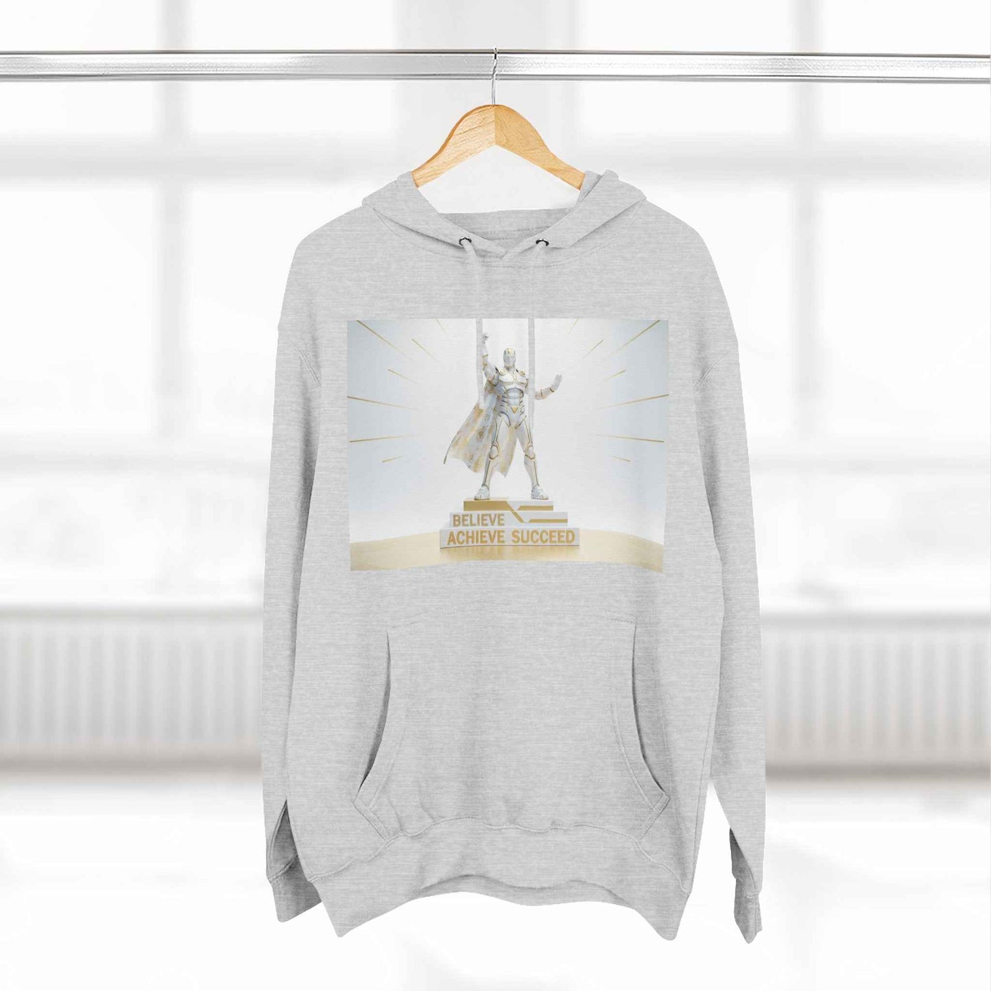 Believe in Success Hoodie — Motivational Angel Graphic Fleece Pullover