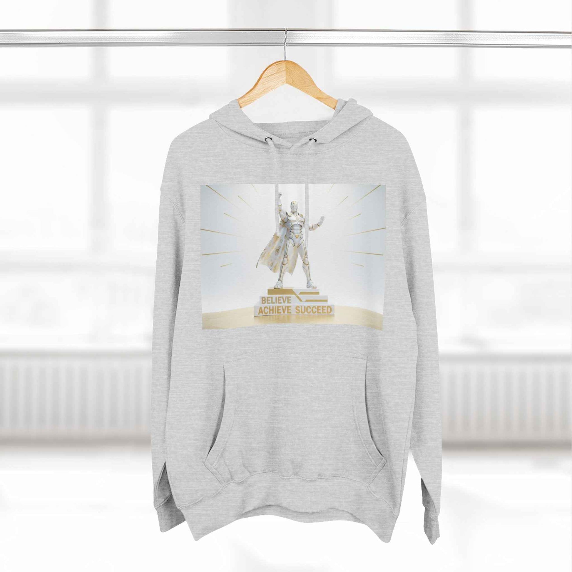 Believe in Success Hoodie — Motivational Angel Graphic Fleece Pullover