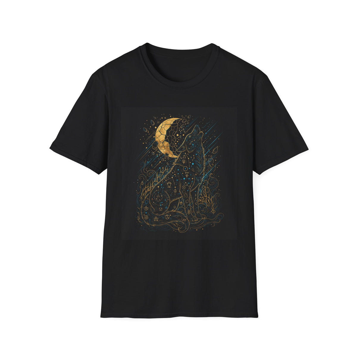 Celestial Cat Moon T-Shirt — Night Sky Constellation Graphic Tee