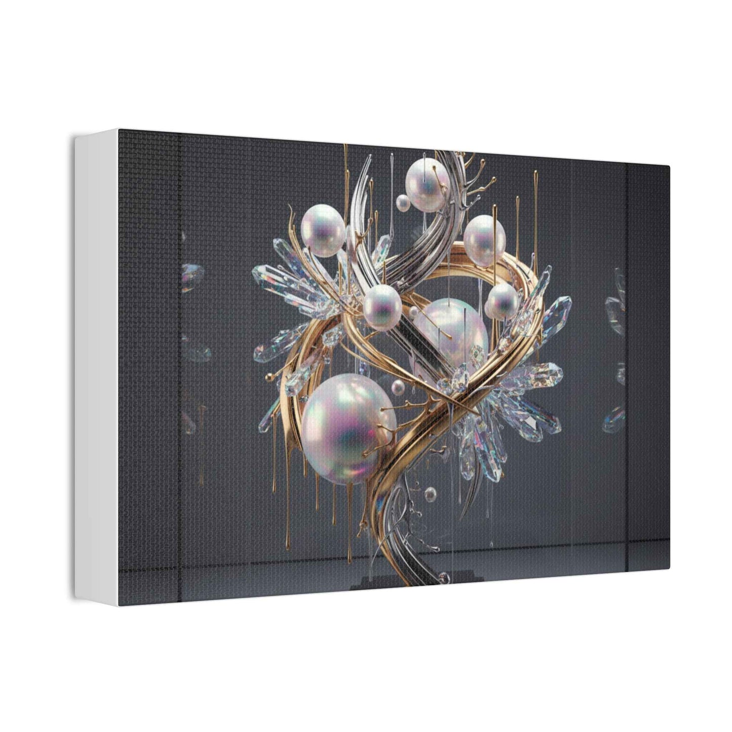 Abstract Pearl Orb Canvas Print – Modern Metallic Wall Art