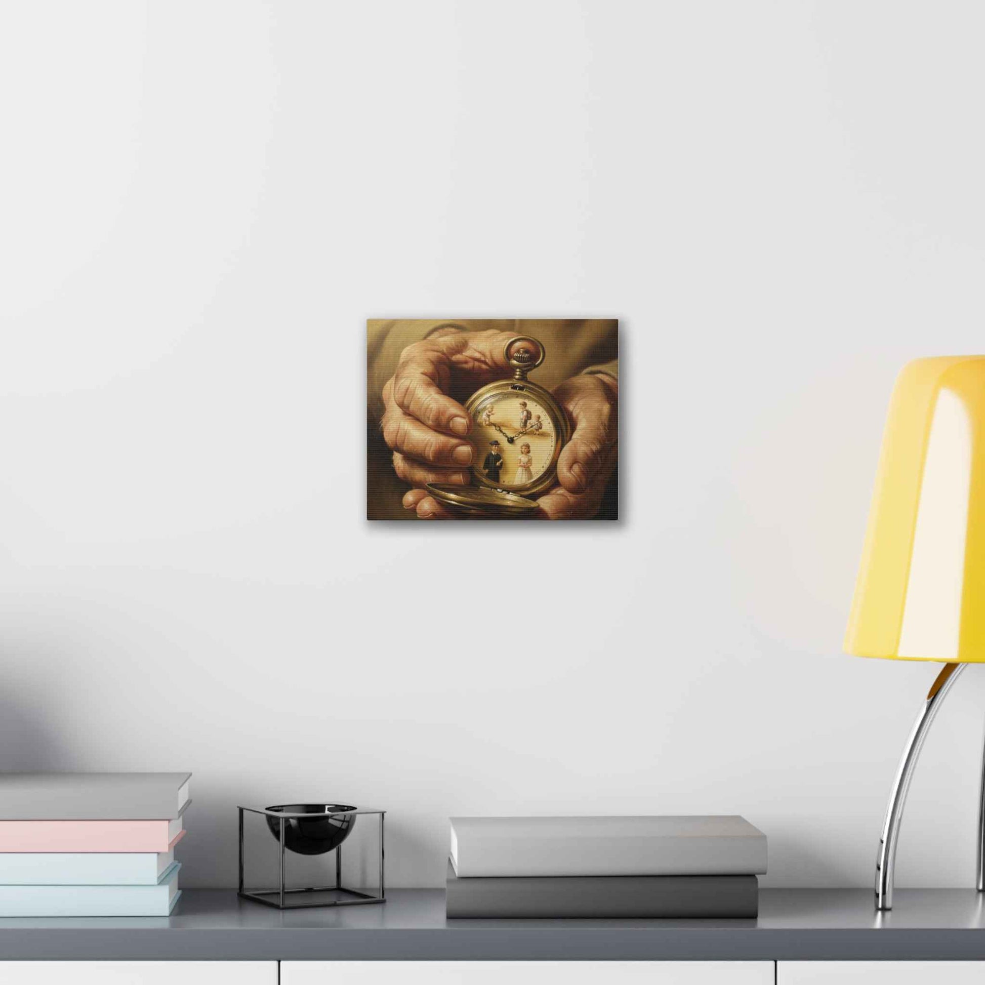 Vintage Pocket Watch Canvas Wall Art — 'Time of Life' Family Keepsake Print