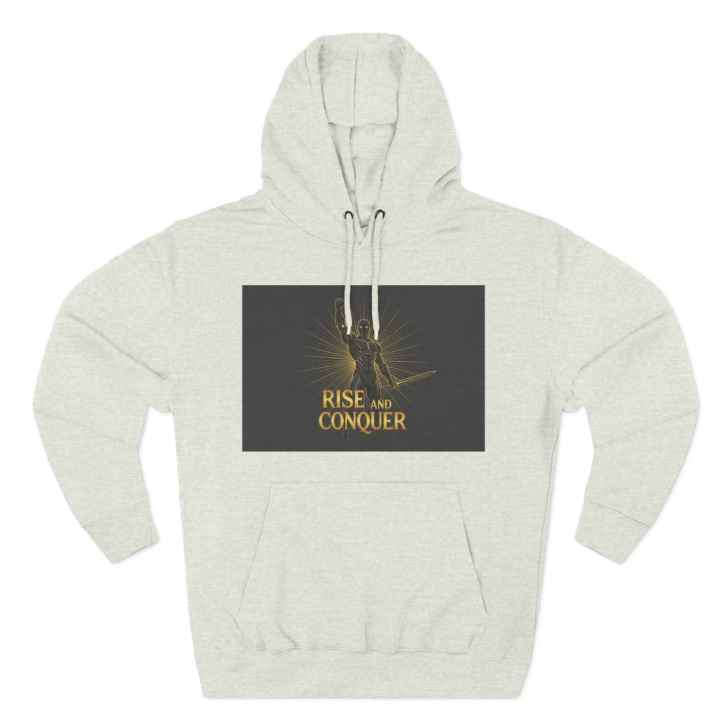 Rise and Conquer Hoodie — Motivational Graphic Fleece Pullover