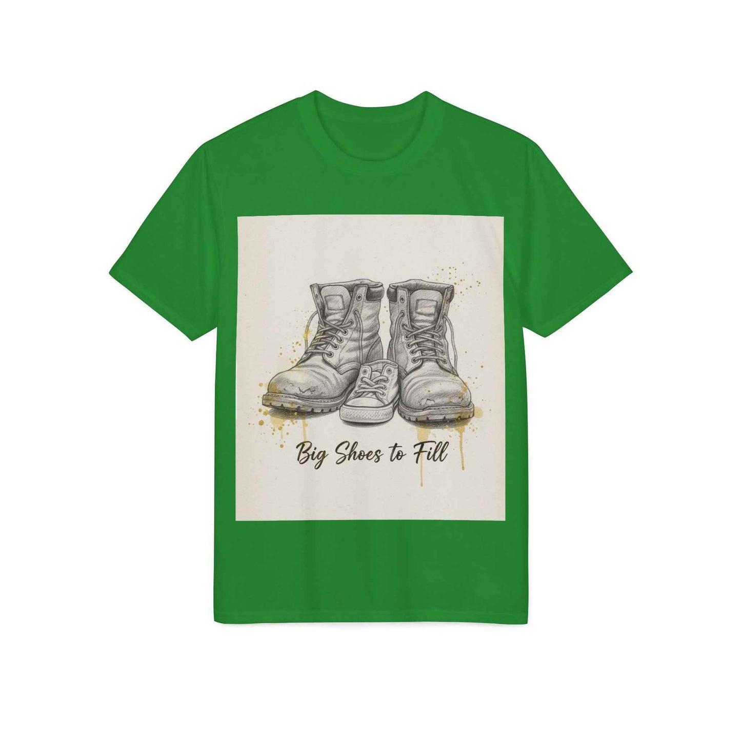 T-Shirt — 'Big Shoes to Fill' Vintage Boots Graphic Tee — Tribute & Memorial Gift